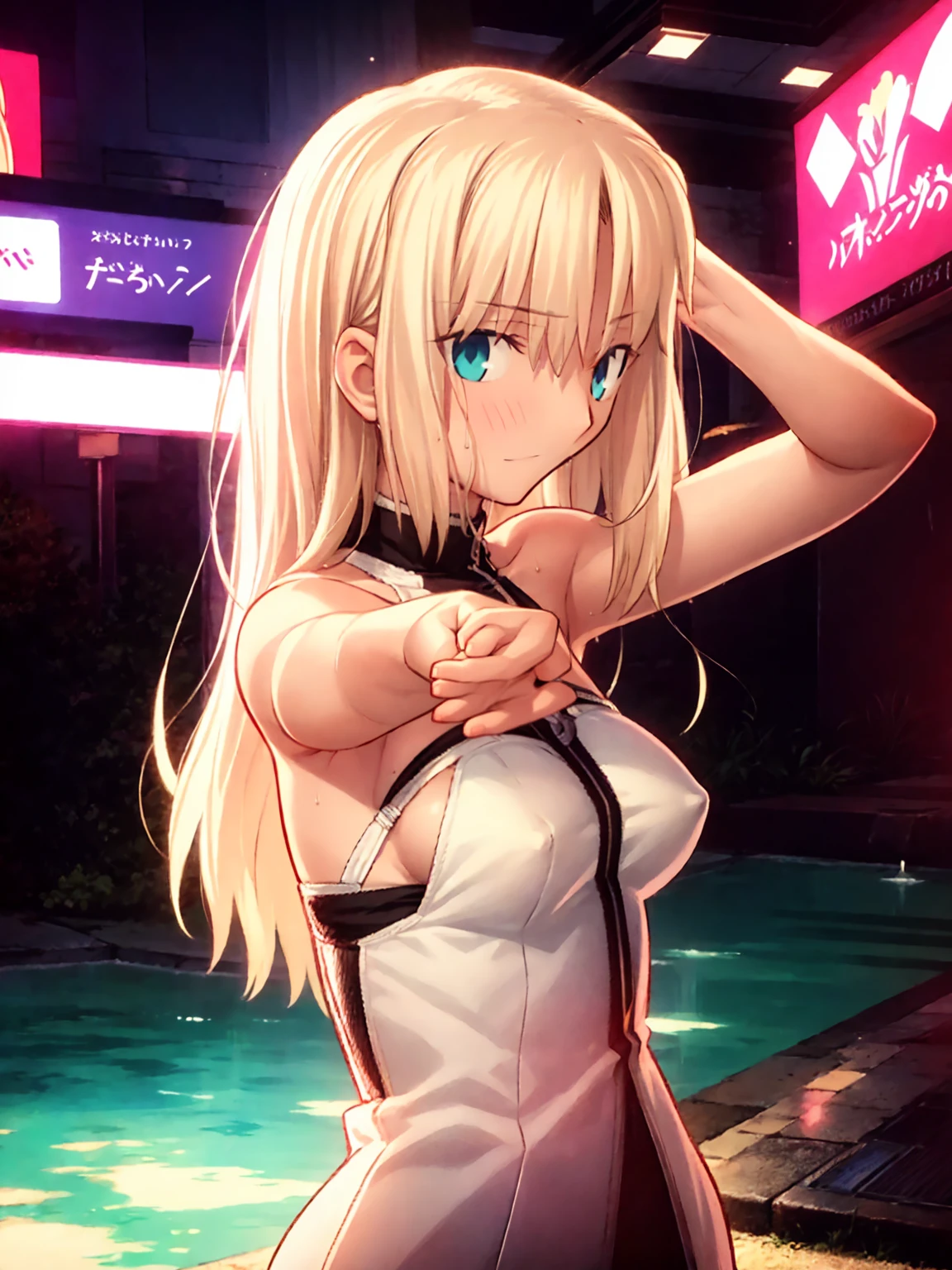 High resolution, high resolution,{Things to know_f de staynightufotable:1.15}, Rubio_ Best Quality, masterpiece, フルnude,Sweatだく,Blushing,smile,Armpitアップ,Sweat,Armpitを広げて見せている,bed,Moist,Blonde,whole body,pubic hairあり,Love juice,Armpit,side,sideの下,Armpitの下,sideアップ,Sweatをかいている,sideSweat,Upper Body, 1 person,sideズーム,Armpitズーム,Armpitを見せつける,sideを見せつける,両Arms behind head,nude,Raise your arms, Inner cavity reflection,whole body,Two arms,Alone,sexy,1 personだけ,Looking at me,膣からsemenが垂れている,front,pubic hair,Obscene lines,Ray tracing,Slender body,E Cup,Embarrassing,Armpit強調,side強調,ArmpitSweat,sideSweat,Wet Skin,Open your mouth,Noise Reduction,((Place your hands behind your head)),Emphasis on the crotch,Chest Enhancement,stage,Perfect lighting,体をfront,Look up,looking at the camera,真front,I don't want to go away.,体をfront,両Raise your arms,両Arms behind head,Embarrassing,Hands behind head,Hotel Rooms,bedの上,全naked,naked,膣からsemenが垂れている,bedに横たわる,,フルnude,オイルを塗ったテカテカのsideの下を見せる、オイルを塗った光沢のあるsideの下:1.30、Surreal、sideの下、オイルを塗った光沢のあるsideの下:1.30、光沢のあるsideの下、オイルを塗ったぬるぬのsideの下:1.30、ぬるぬるした光沢のあるsideの下:1.20、明るく詳細なsideの下、sideの下の細かいシワ:1.7、リアルなsideのシワ:1.7、sideの下を照らす光:1.4、side毛穴の細部まで), Armpit見せポーズ,side見せポーズ,Nipples,Nipplesが立っている,No clothes,素っnaked,Armpitアップ,sideアップ,NaughtyなArmpit,Naughtyなside,Sweat,Naughty,Arms behind head,Armpitを広げる,sideを広げる,Embarrassed look,Love juiceが垂れている,Naughtyな陰部,体をfrontへ,pubic hairが生えている,pubic hair,semen,semenまみれ,Naughtyな体,Naughtyな身体,Naughtyな陰部,Naughtyなマンコ,Naughtyなnaked,Naughtyなnaked体,Naughtyな肉体,Naughtyなボディー