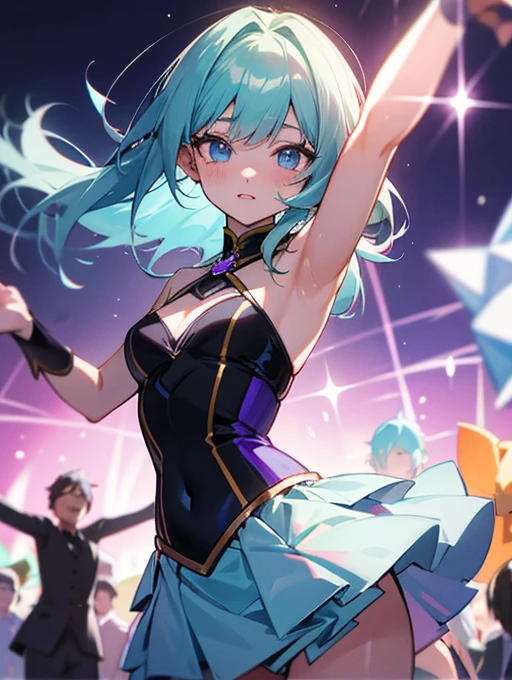 「Sunlight Orange」「Mint Crystal」「Obsidian Elf」「Purple moonlight」「Crimson Phantom」「Magic blue bear」（（Number of people: 7 people））

straight hair、pupils sparkling（Skin brightening）
high quality、8K ，最high quality，Sexy pose，（（Cheerleading girls，Number of people: 7 people）），movement dance
