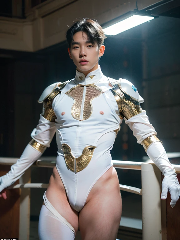 (masutepiece,High resolution,ultra - detailed:1.0),1(Boy,Robot Boy),Perfect male body,Look at the camera,Delicate eyes and delicate face,extremely details CG,Unity 8k wallpaper,intricate-detail,solo person,Detailed face, (Futuristic skin-perfect white jumpsuit), Best Quality, hands visible, (White Gloves), Beautiful and delicate blue short hair:1.5 , full length shot(fls) , big thighs , big hips , insane details, hyper details , photorealistic , only male , handsome boy , puffy nipples , 16k resolution , ultra-high clarity , hyperrealism, uhd,. K-pop idol , whore , slutty whore , swollen nipples , defeat , grins ,thick thighs, thick hips , male , wide hips , wide pelvis , bare thighs , sexy ,bare hips , epic reality , ultra realism , ultra photorealistic , front view , (((only boy , only male))) , (masculine boy ,masculine male) , (sexy hollow bodysuit) , ((everything tight)) , ((hollow )) , real , ((real boy))
