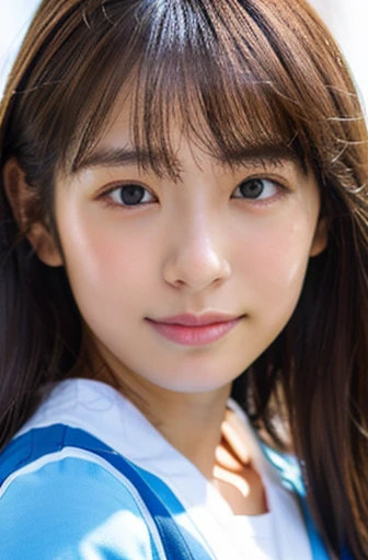 (close up:1.3),(wearing , short sleeve :1.3), Top quality, 1 beautiful Japanese woman, ,(18 years old), (High school student:1.3), long Hair, (brown hair:1.2), Ultra-realistic capture, Highly detailed, High resolution 16k close-up of human skin. Skin texture must be natural, With such detail that pores can be finely identified. Skin should look healthy, In a uniform tone. Use natural light and color,