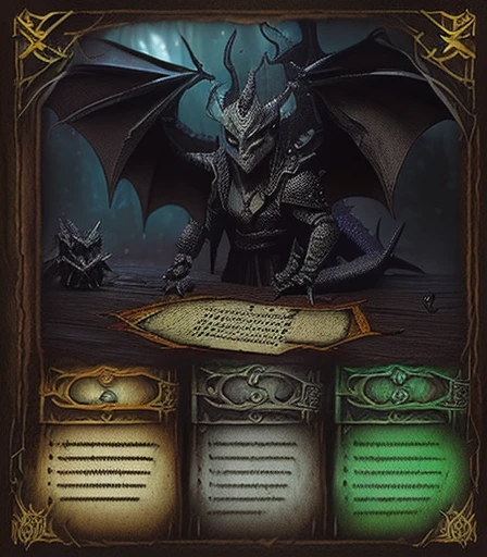 (Crie cartas de RPG  guerreiros esqueleto(, (Create dragon warrior RPG cards), (Crie cartas de RPG magos de capuz) , (Crie cartas de RPG duendes), ( Create Dark Creatures RPG Cards) , (Create mystical creature RPG cards ).