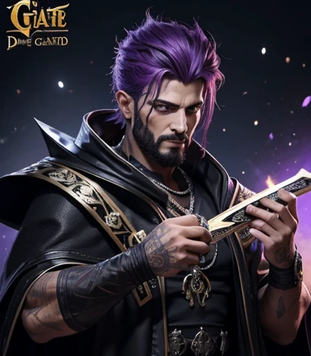A morte com sua foice no ombro e seu capuz longde tecido degradado pelo tempo. Olhos com chamas roxo, e dentes afiados de caveira, he is the starting judge of the mystical card game