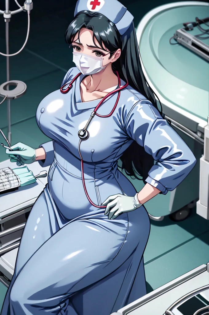 nurse uniform,hospital, latex nurse suit,nurses,busty,elbow gloves,labcoat,black hair woman,red eyes , gigantic ,medical instruments,asian nurse,two nurses,speculum,examination room,oversize ,big ass ,strap on, lay on table ,legs spreaded,giving birth,gyno chair , dentist,Milf,latex,grey uniform,oversize breasts