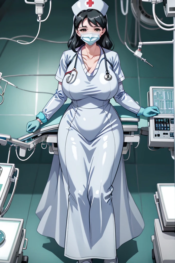 nurse uniform,hospital, latex nurse suit,nurses,busty,elbow gloves,labcoat,black hair woman,red eyes , gigantic ,medical instruments,asian nurse,two nurses,speculum,examination room,oversize ,big ass ,strap on, lay on table ,legs spreaded,giving birth,gyno chair , dentist,Milf,latex,grey uniform,oversize breasts