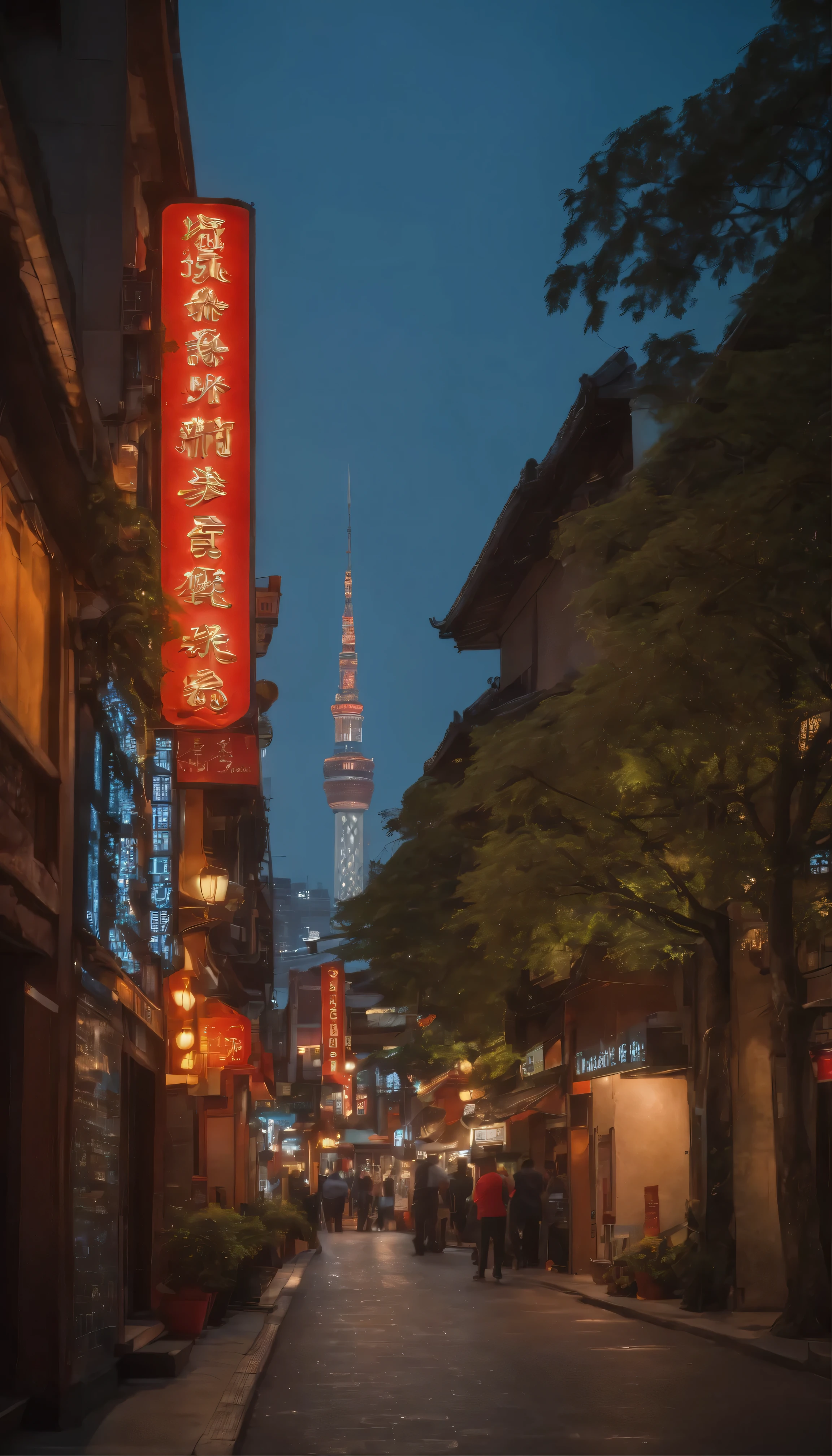 Images of Osaka in the near future，In the midst of the vibrant cityscape、A breathtaking night view unfolds。The towering skyscrapers、Wrapped in the elegant glow of neon、Reflecting the city&#39;s indomitable spirit(1.3)。This masterpiece was painstakingly crafted in 8K.、Perfect artwork(1.1)It encapsulates the meticulous details that make。The city&#39;s heartbeat、All Architectural Wonders、winding street、The flickering street lights are synchronized with the ultra-detailed inscription on the canvas.(1.3)。This is more than just wallpaper