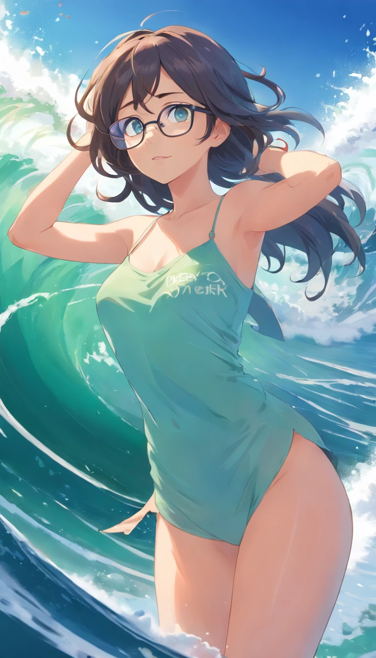Big Wave woman nude Glasses