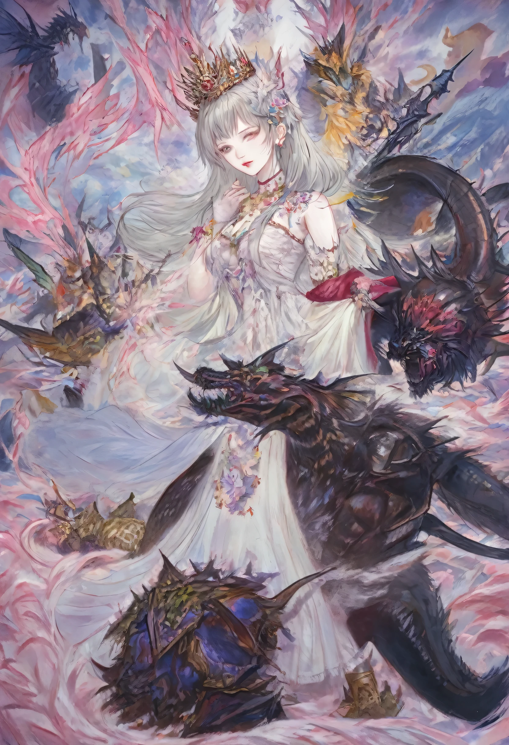 a pixel monster with divine final boss details psycho final fantasy crown queen