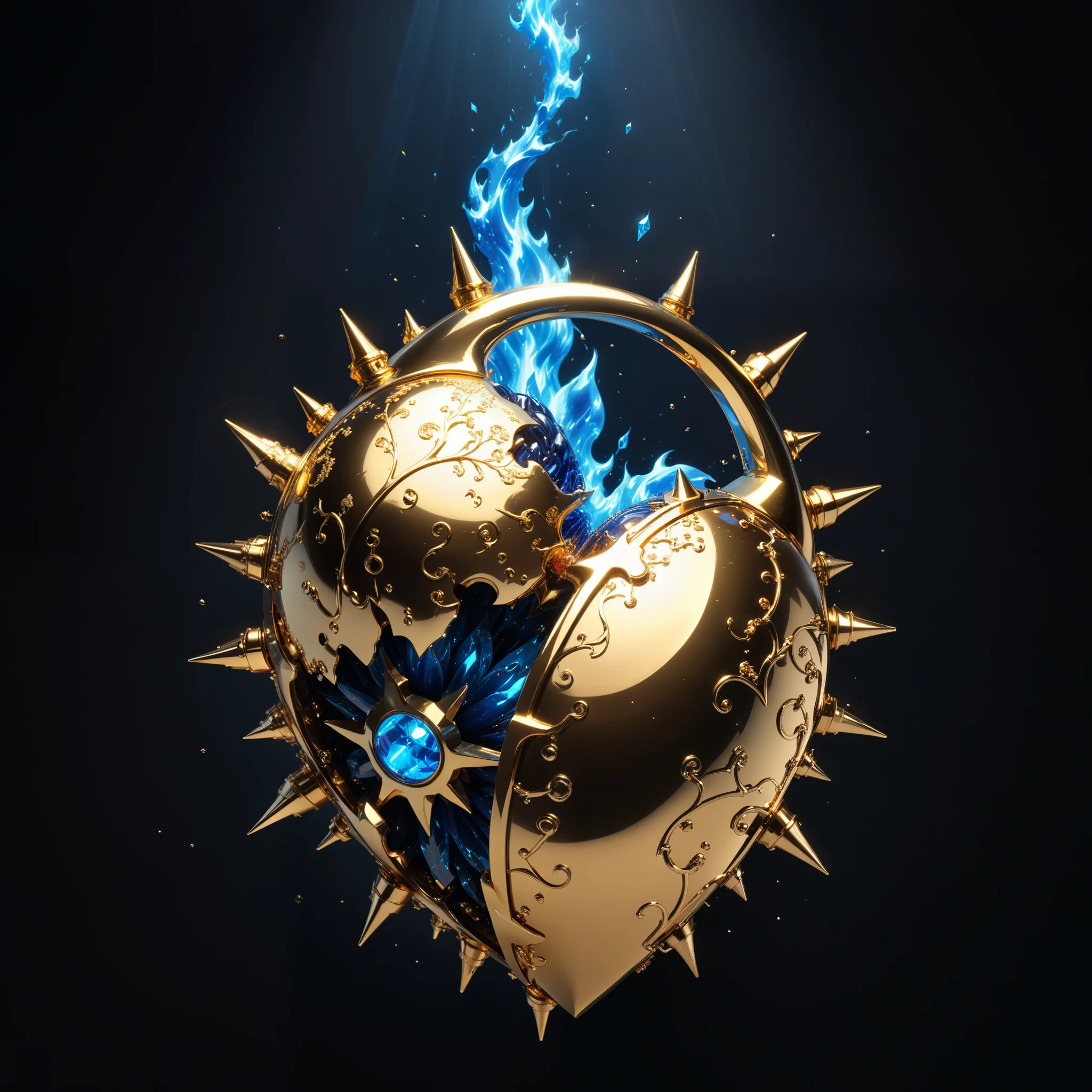 John Ball Style,(Liu Ye&#39;s style:0.9),
透明玻璃人体Heart脏的概念设计 (organ),(One piece(gold:2.0)Heart (organ) Entangled in metal chains and lightning:1.3),(Heart (organ) close up:1.4),(Blue flame line drawing:1.6),
(Red crescent moon background:1.6),sharp,sharp image,(Extremely detailed and complex, Hyperpolarizers, elegant, Gorgeous, Surrealism, Super detailed:1.1),Very detailed,Amazing resolution,8K,Ray tracing,masterpiece,Particle Effects,Beautiful Effects,
rest
(dark:1.4),(Extreme shadows:1.4),(The best shadow:1.4),dark氛围,