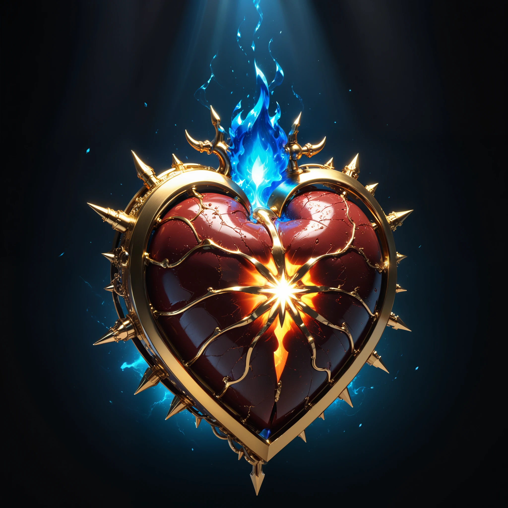 John Ball Style,(Liu Ye's style:0.9),
透明玻璃人体Heart脏的概念设计 (organ),(One piece(gold:2.0)Heart (organ) Entangled in metal chains and lightning:1.3),(Heart (organ) close up:1.4),(Blue flame line drawing:1.6),
(Red crescent moon background:1.6),sharp,sharp image,(Extremely detailed and complex, Hyperpolarizers, elegant, Gorgeous, Surrealism, Super detailed:1.1),Very detailed,Amazing resolution,8K,Ray tracing,masterpiece,Particle Effects,Beautiful Effects,
rest
(dark:1.4),(Extreme shadows:1.4),(The best shadow:1.4),dark氛围,