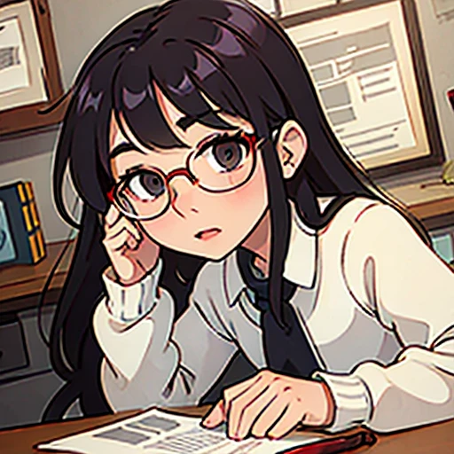 Alone girl with glasses 