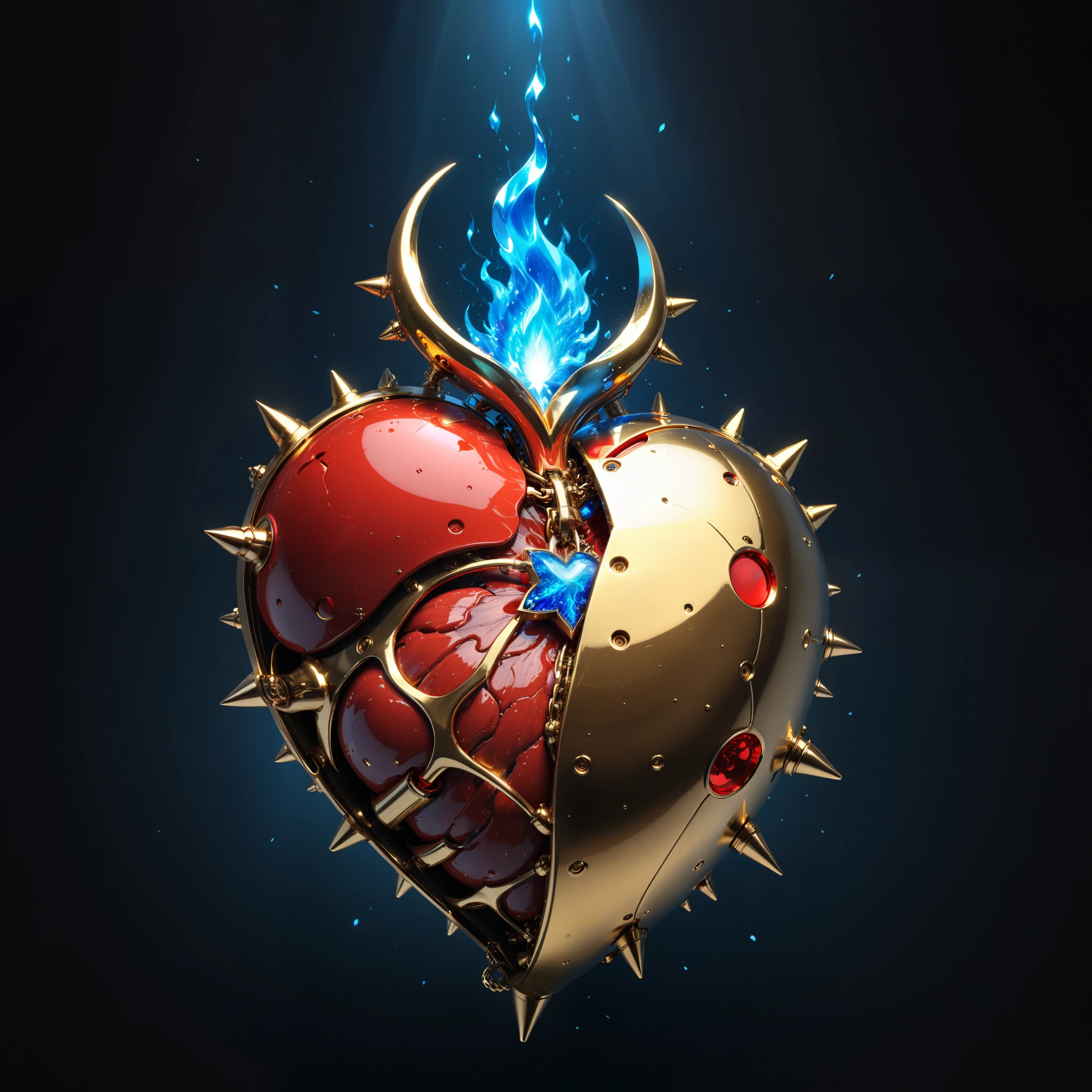 John Ball Style,(Liu Ye's style:0.9),
透明玻璃人体Heart脏的概念设计 (organ),(One piece(gold:2.0)Heart (organ) Entangled in metal chains and lightning:1.3),(Heart (organ) close up:1.4),(Blue flame line drawing:1.6),
(Red crescent moon background:1.6),sharp,sharp image,(Extremely detailed and complex, Hyperpolarizers, elegant, Gorgeous, Surrealism, Super detailed:1.1),Very detailed,Amazing resolution,8K,Ray tracing,masterpiece,Particle Effects,Beautiful Effects,
rest
(dark:1.4),(Extreme shadows:1.4),(The best shadow:1.4),dark氛围,