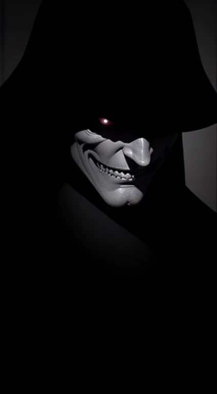 Creepy guy, cultist, detailed, ???? et blanc, monochrome, looking at viewer, evil grin,