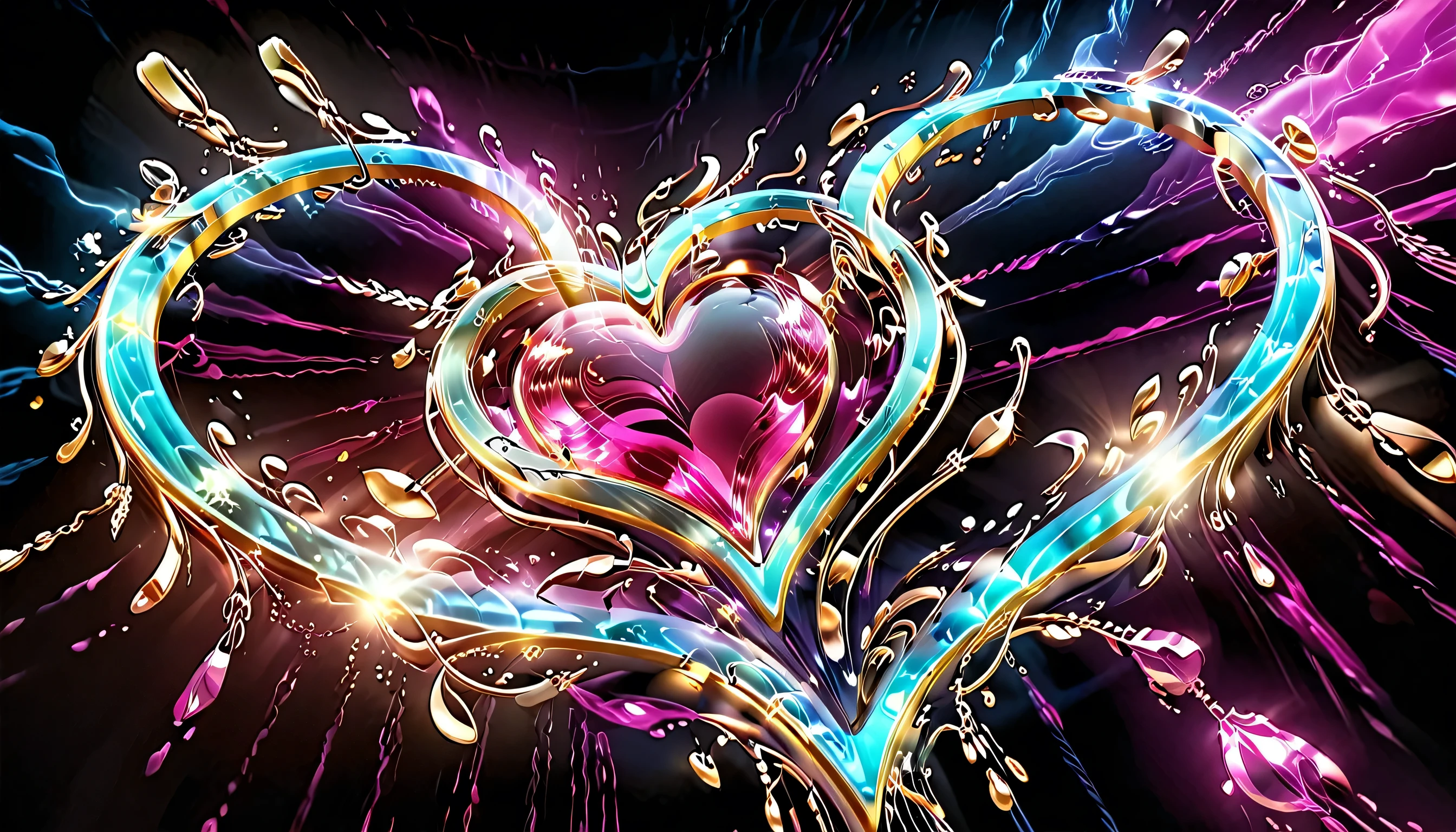 soundtrack, visualizer soundtrack, color soundtrack, very dynamic soundtrack, heart-shaped, treble keys, music, photos