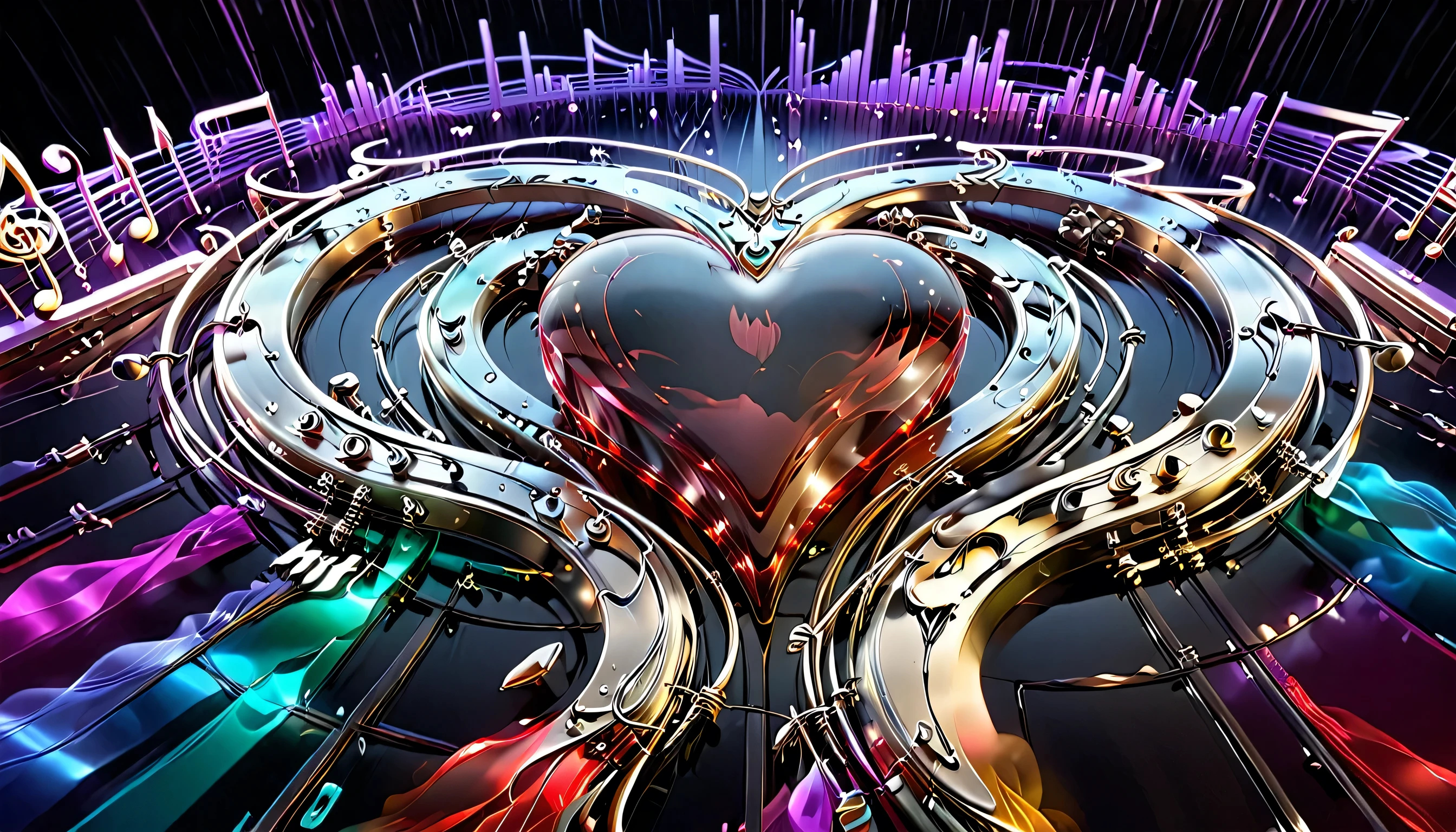 soundtrack, visualizer soundtrack, color soundtrack, very dynamic soundtrack, heart-shaped, treble keys, music, photos