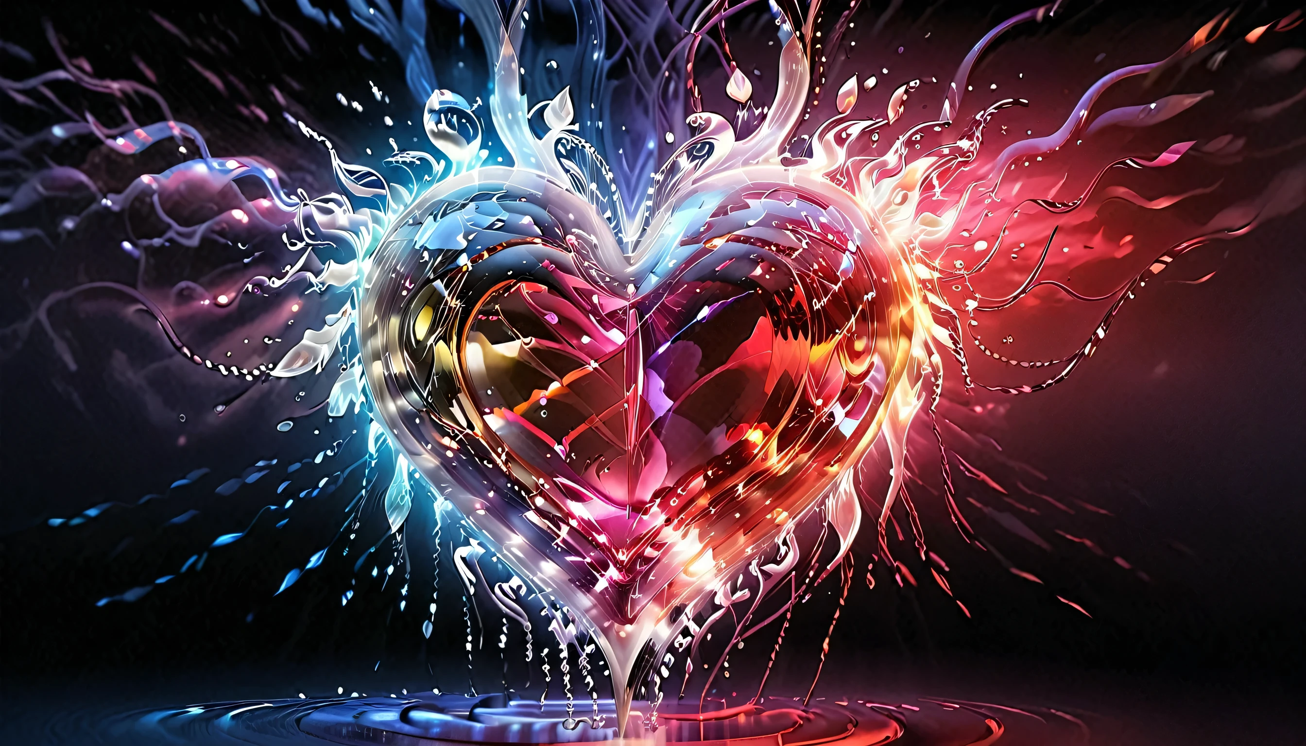 soundtrack, visualizer soundtrack, color soundtrack, very dynamic soundtrack, heart-shaped, treble keys, photo