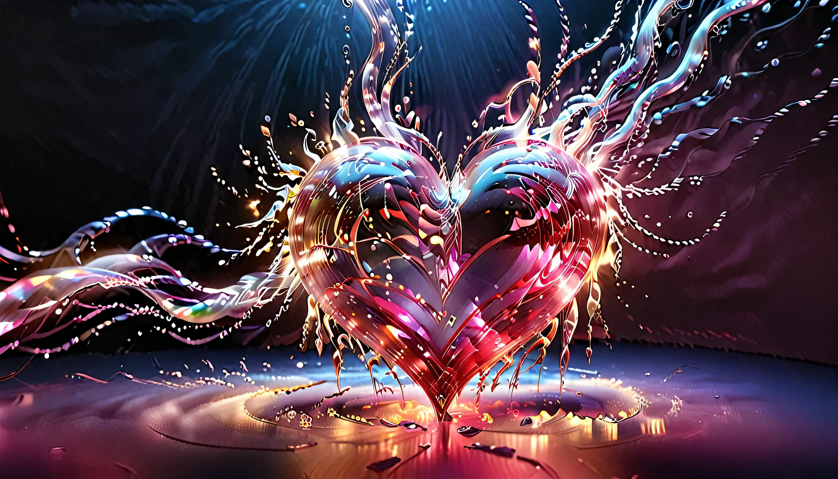 visualizer sound track, color sound track, very dynamic sound track, in the form of a heart, photo