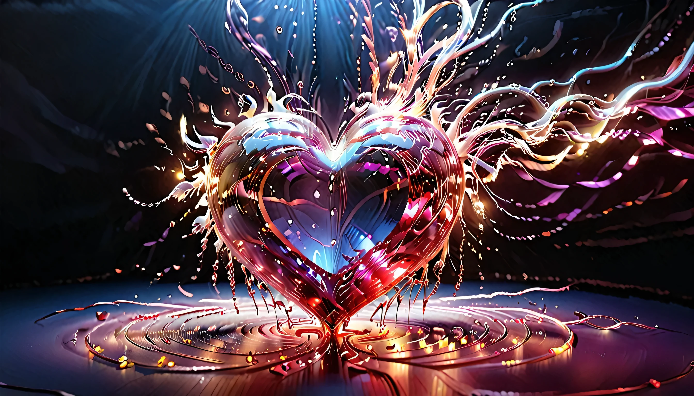 visualizer sound track, color sound track, very dynamic sound track, in the form of a heart, photo