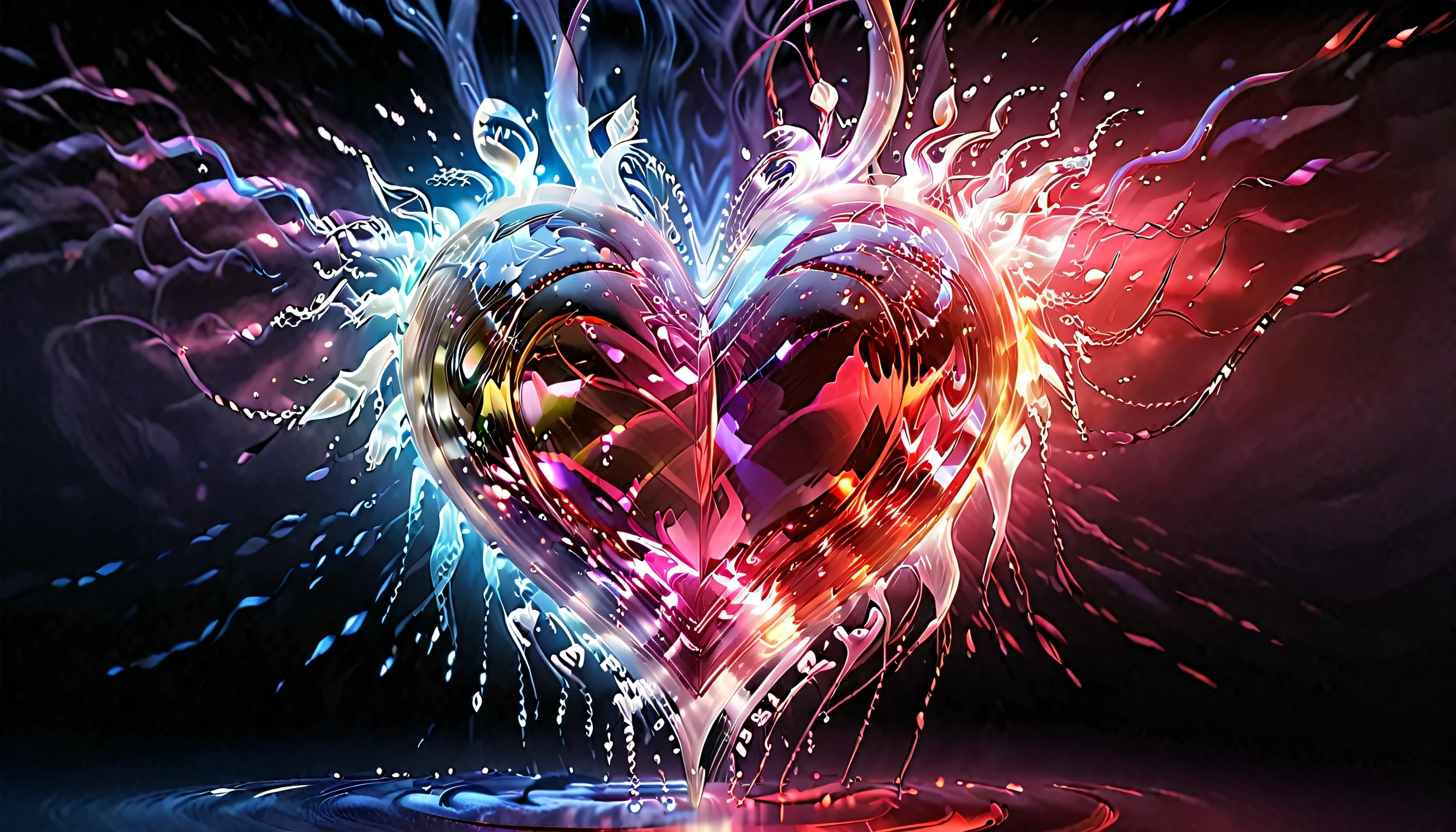 visualizer sound track, color sound track, very dynamic sound track, in the form of a heart, photo