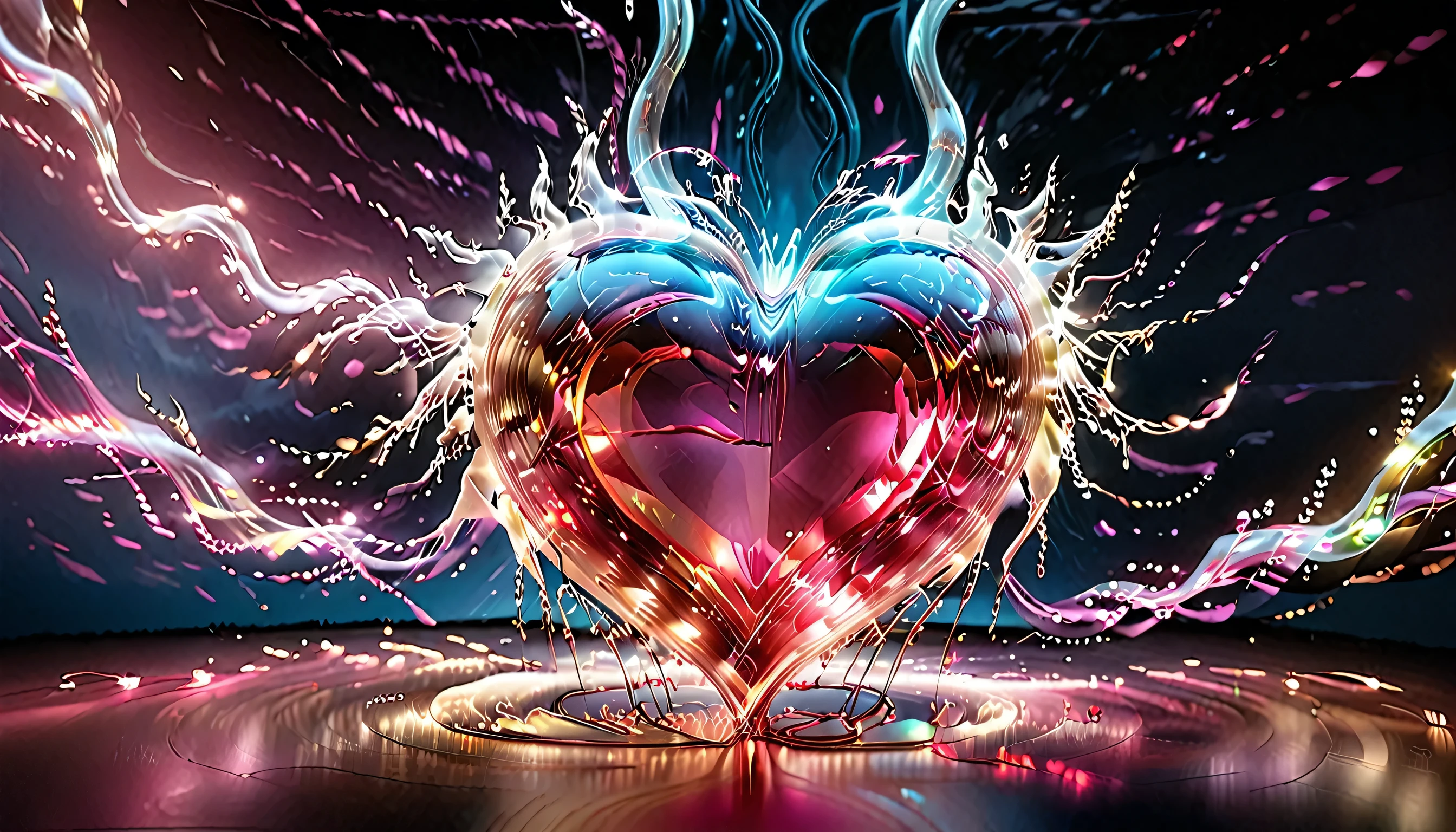 visualizer sound track, color sound track, very dynamic sound track, in the form of a heart, photo