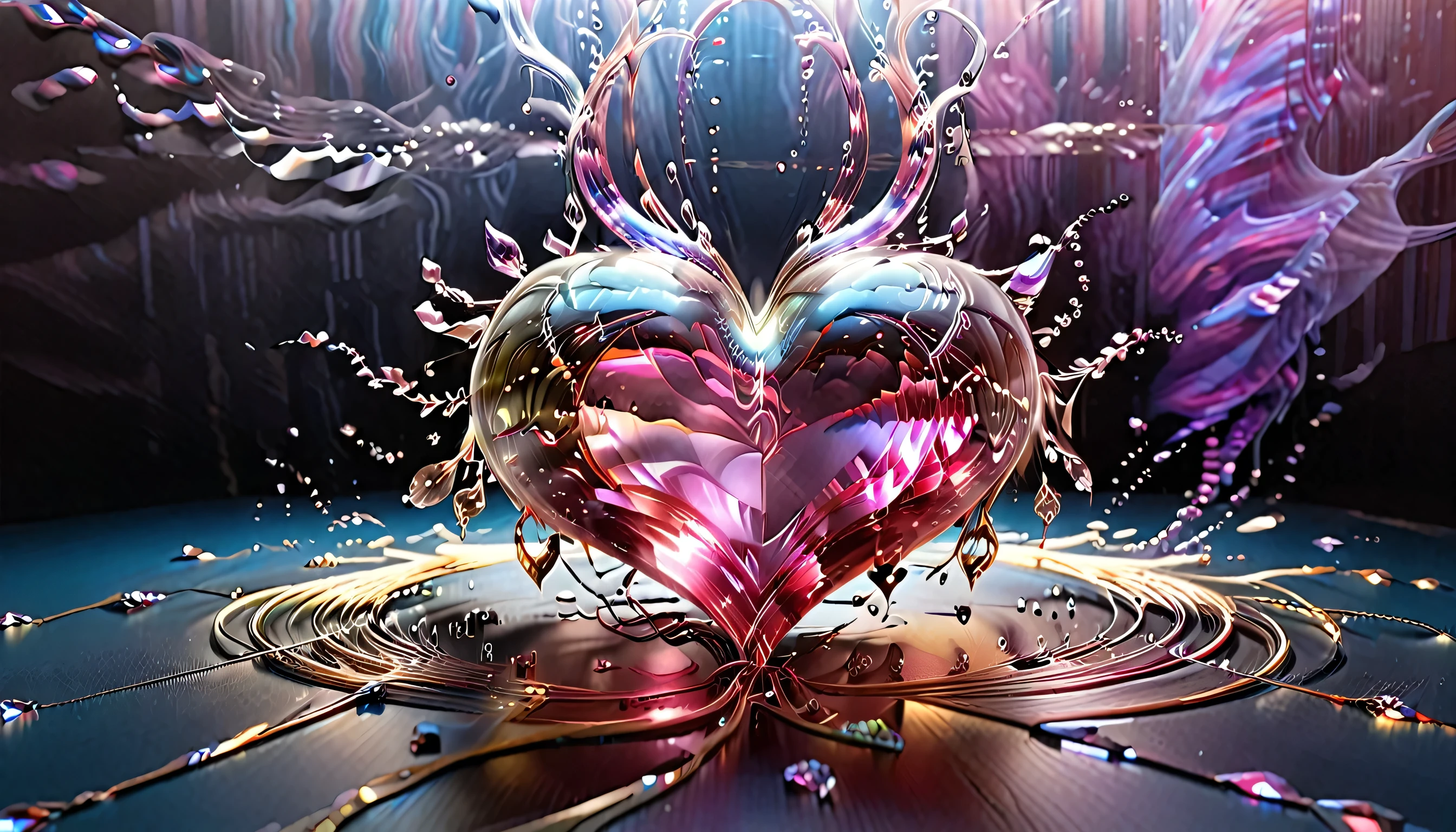 visualizer sound track, color sound track, very dynamic sound track, in the form of a heart, photo