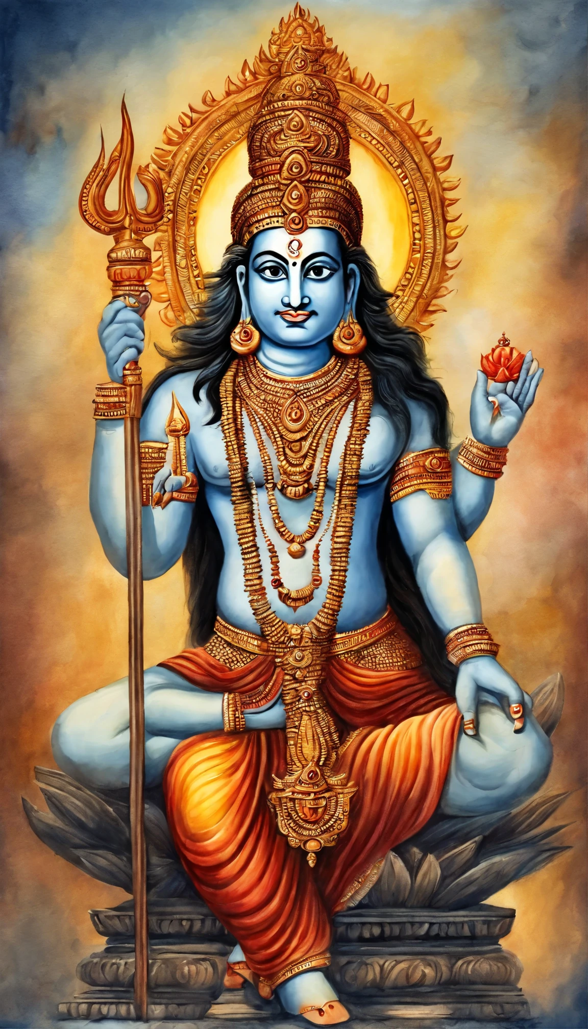 Indian hindu god. God of destruction. Lord Shiva. High detailed, 4k
