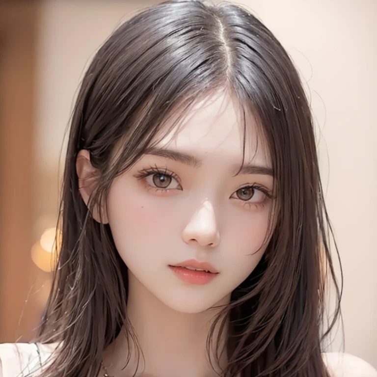 Young and adorable Korean face, Hair that doesn't hang over the face、long hair、Big Eyes