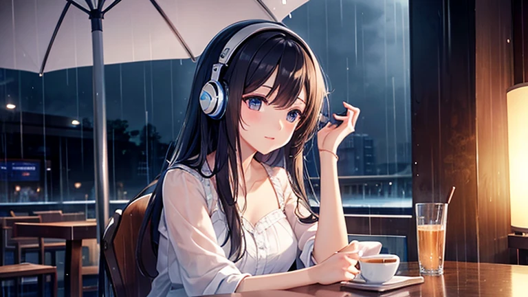 rain、Beauty、headphone、Cafe、study