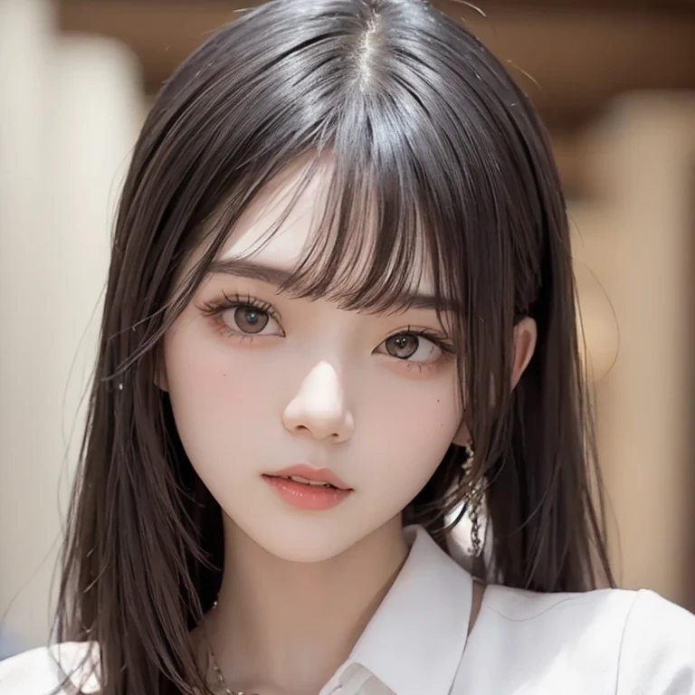 Young and adorable Korean face, Hair that doesn&#39;t hang over the face、long hair、Big Eyes