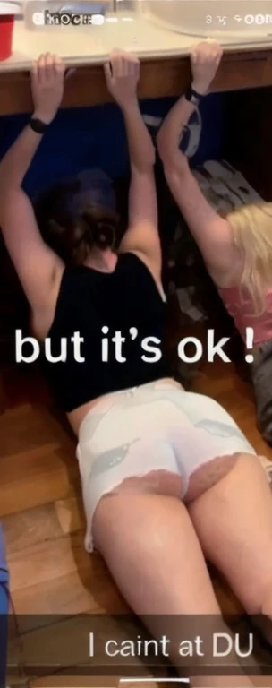 there is a woman laying on the floor with her legs up, her back is to us, booty shorts, exposed thighs!!!, tiktok video, obviously drunk, on knees, thighs!!!!!!, she is laying on her back, passed out, leaked footage, oops, laying on her back, pawg, ots shot, exposed thighs, somewhat bent over, thighs, beautiful girl, big ass, huge ass, bbw, from behind, thick, thick thighs, wide hips, bbw, giant ass, back view, big butt, round butt, tight underwear, underwear halfway off, underwear taking off, grabbing ass, ass spilling over underwear, too thick for clothes, big ass, vpl, gigantic thick ass, not nsfw, naked, back view, laying down, no pants or shorts