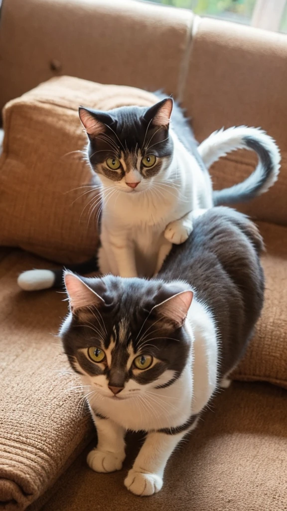 Cat brother Adorable mischief