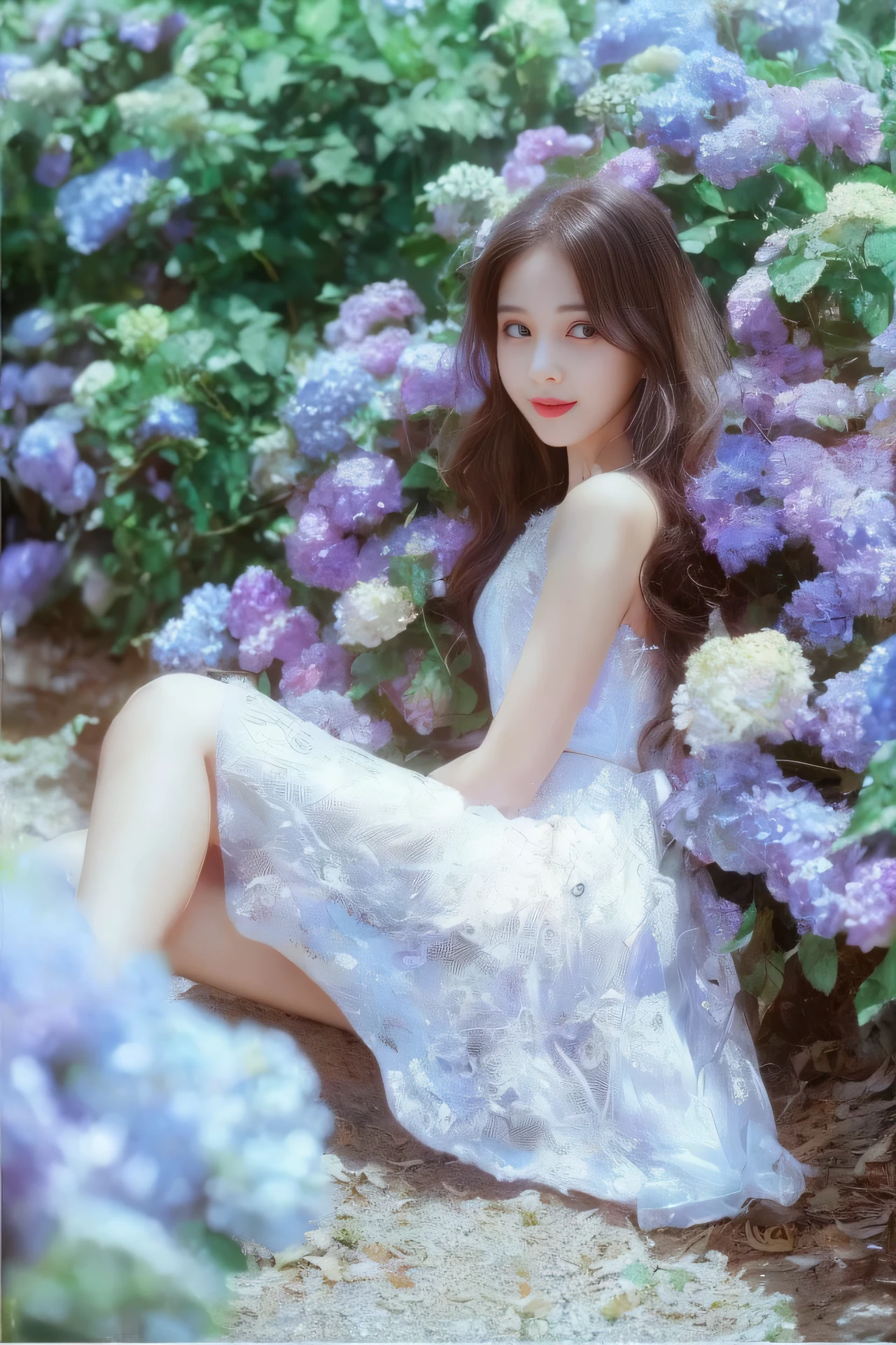 castle in the distance、face is in front、look at the camera、profile、8K、real photos、ultra high resolution, master parts, highest quality, ticker , cinematic images,nice girl、Ann、16 only、ann gross saxon、double eyelid、droopy eyes、very big eyes、eyes are purple、dark eye shadow、lips are very thin、The tip of your nose grows beautifully.......................................................、small nose,,,,, very detailed , silver hair、straight short hair、smile、 sweet expression 、）、very clear shadows , jewelry , fine eyes, Very difficult, shiny skin , perfect brilliant ann, perfect sentence, dramatic shadow、white tiara on head、gold necklace around neck、White aristocratic dress with gold embroidery、glass high heels、angel wings, smile 