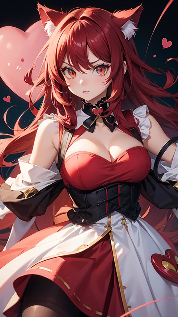 Cat　fluffy　red　anime　cute　2　Eyes are hearts　angry
