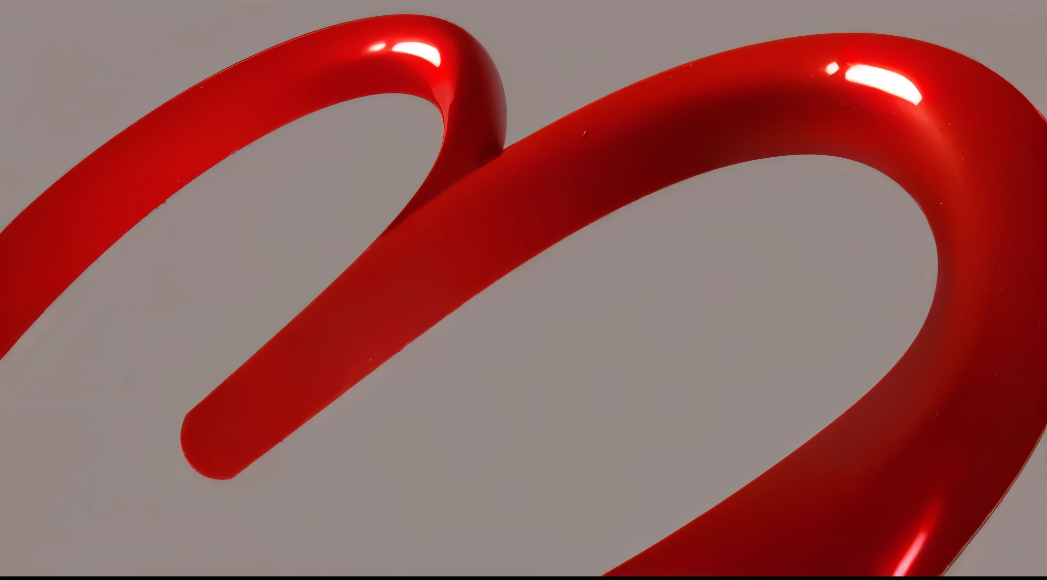 There is a red heart-shaped object on a gray background, Red paint detail, Red belt, Super detailed. number, Red paint, Smooth lines, Red ink sharp focus, Smooth curve design, red liquid, Red swirl, curve, artistic interpretation, crisp Smooth lines, red wires wrap around, red veins, winding