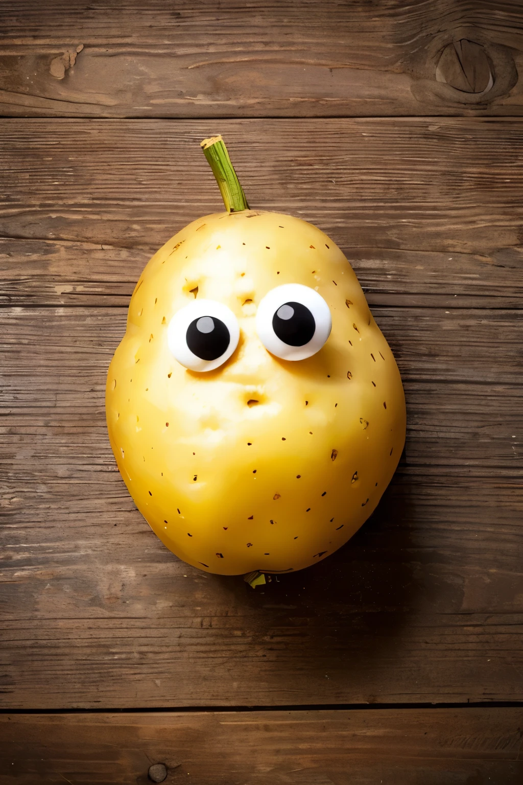 Potato with eyes, nose and mouth, talking potato