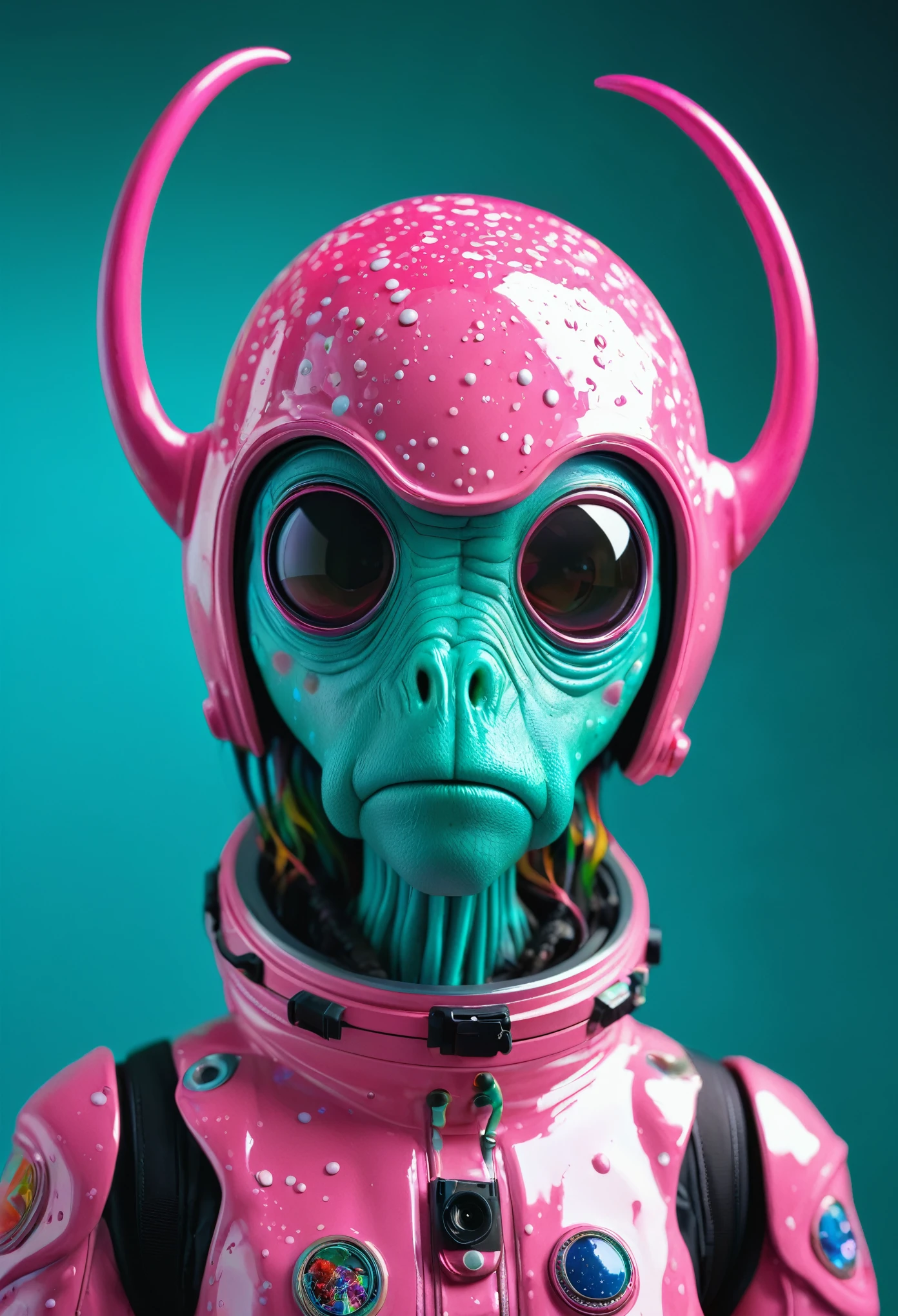 8K, ARTISTIC photogrAphy, best quAlity, mAsterpiece: 1.2), A (potrAit:1.2) Don Bluth Style ASTRONAUT Cthulhu pink Toon Doll, full body RAW candid cinema, cyan hair, 16mm, color graded portra 400 film, remarkable color, ultra realistic, sad admosphere, dark lighting, oppressive atmosphere, depressive colors, kodak portra 400, photograph,r, Natural Light, Pinhead lighgts, blur reflection, Brush Strokes, Smooth, abstract, Splatter, Oil On Canvas, rainbow colors, fractal isometrics details bioluminescens : a stunning realistic photograph of wet bone structure, 3d render, octane render, intricately detailed, titanium decorative headdress, cinematic, trending on artstation | Isometric | Centered