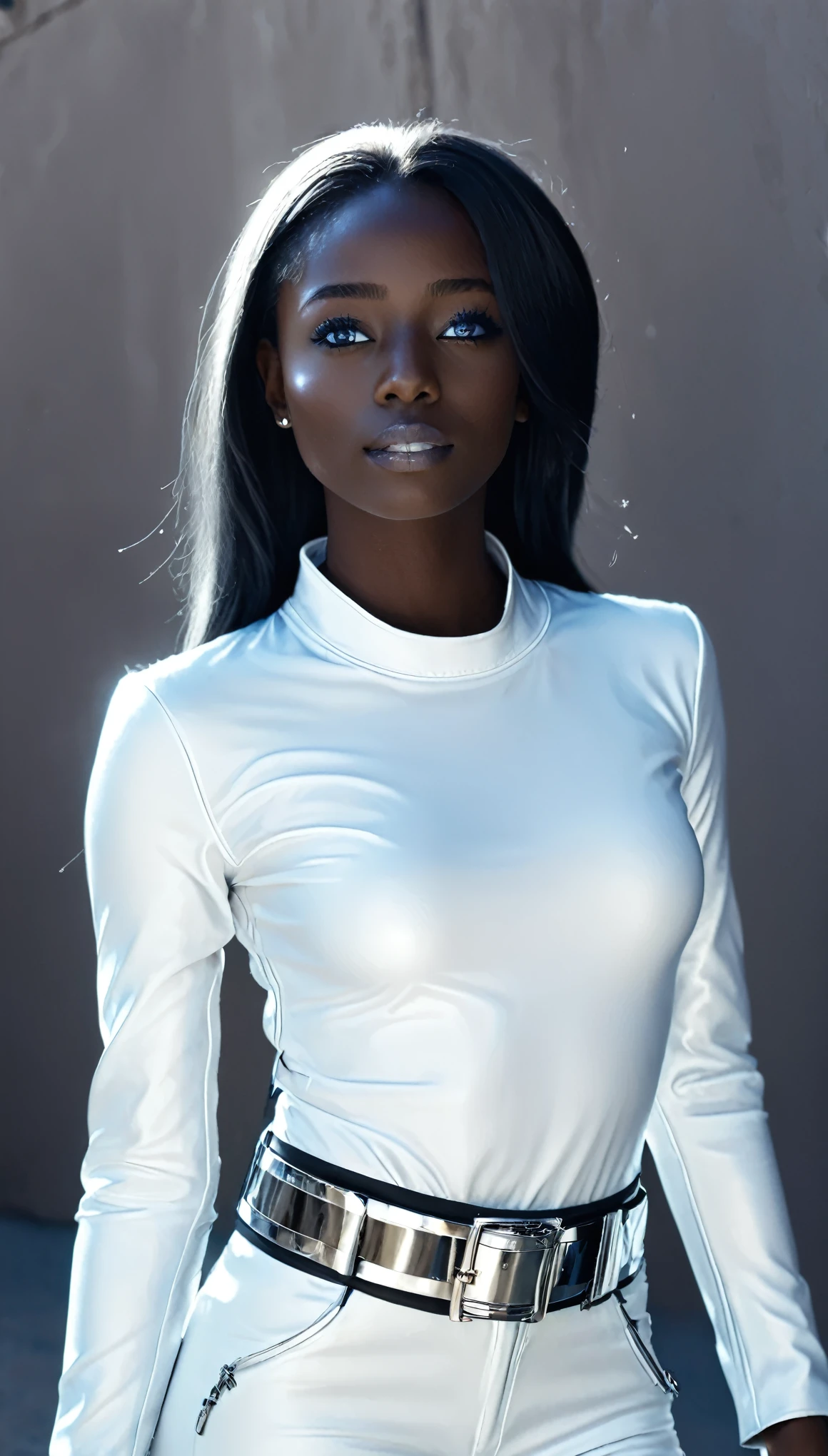 A beautiful black model who looks good in white