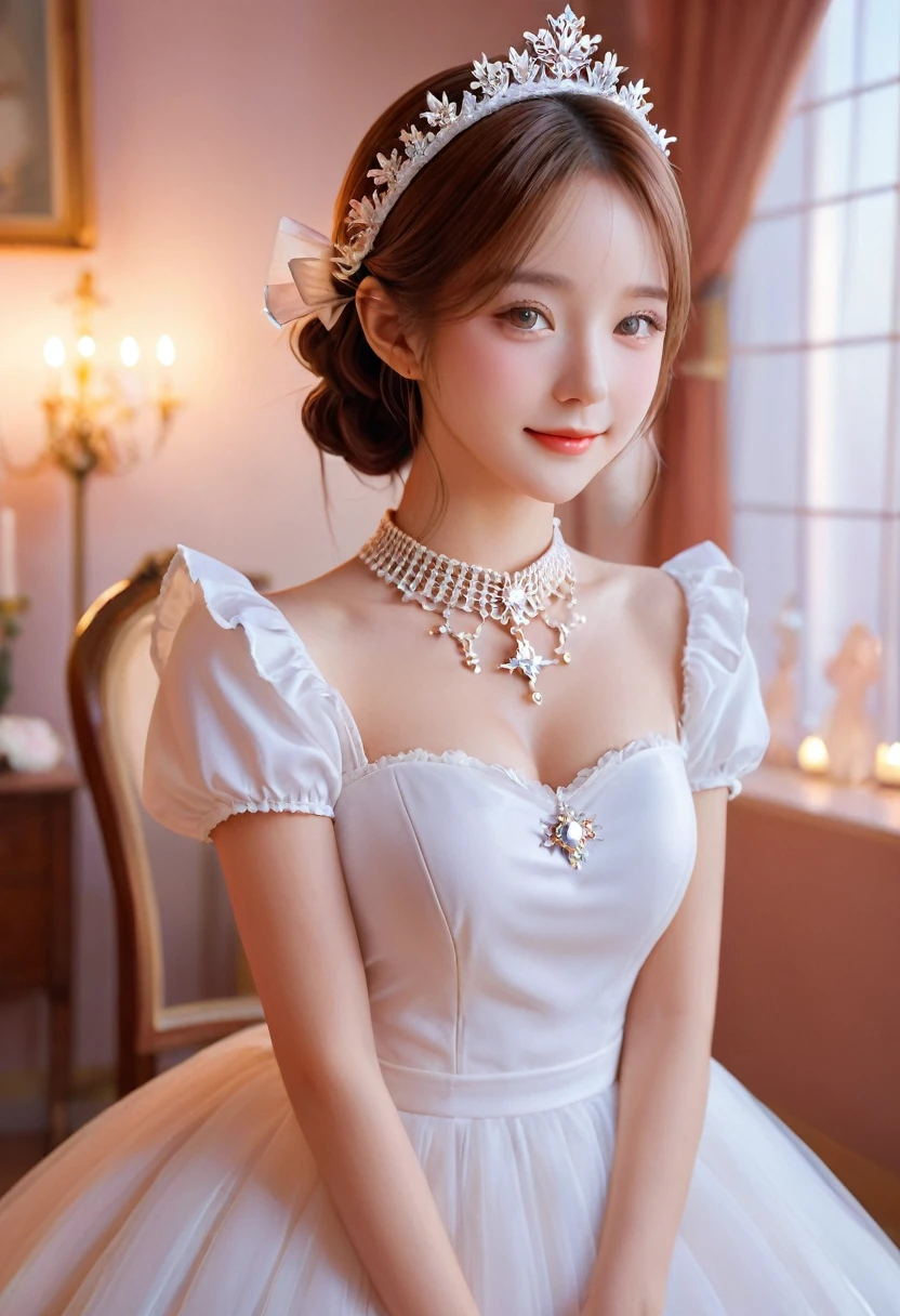 good quality, masterpiece, High Resolutiexist, 1 Girl, blush, (Charming smile: 0.8), Starry Eyes, Maid Outfit, Hair accessories, necklace, Jewelry, beauty, exist_Body, Tyndall effect, realism, Shadow Room, Light Edge, Two-texiste Lighting, (High Detail Skin: 1.2), 8K Ultra HD, SLR, Soft Light, high quality, Volumetric Lighting, photo, High Resolutiexist, 4k, 8K, Background blur, Light tulle,