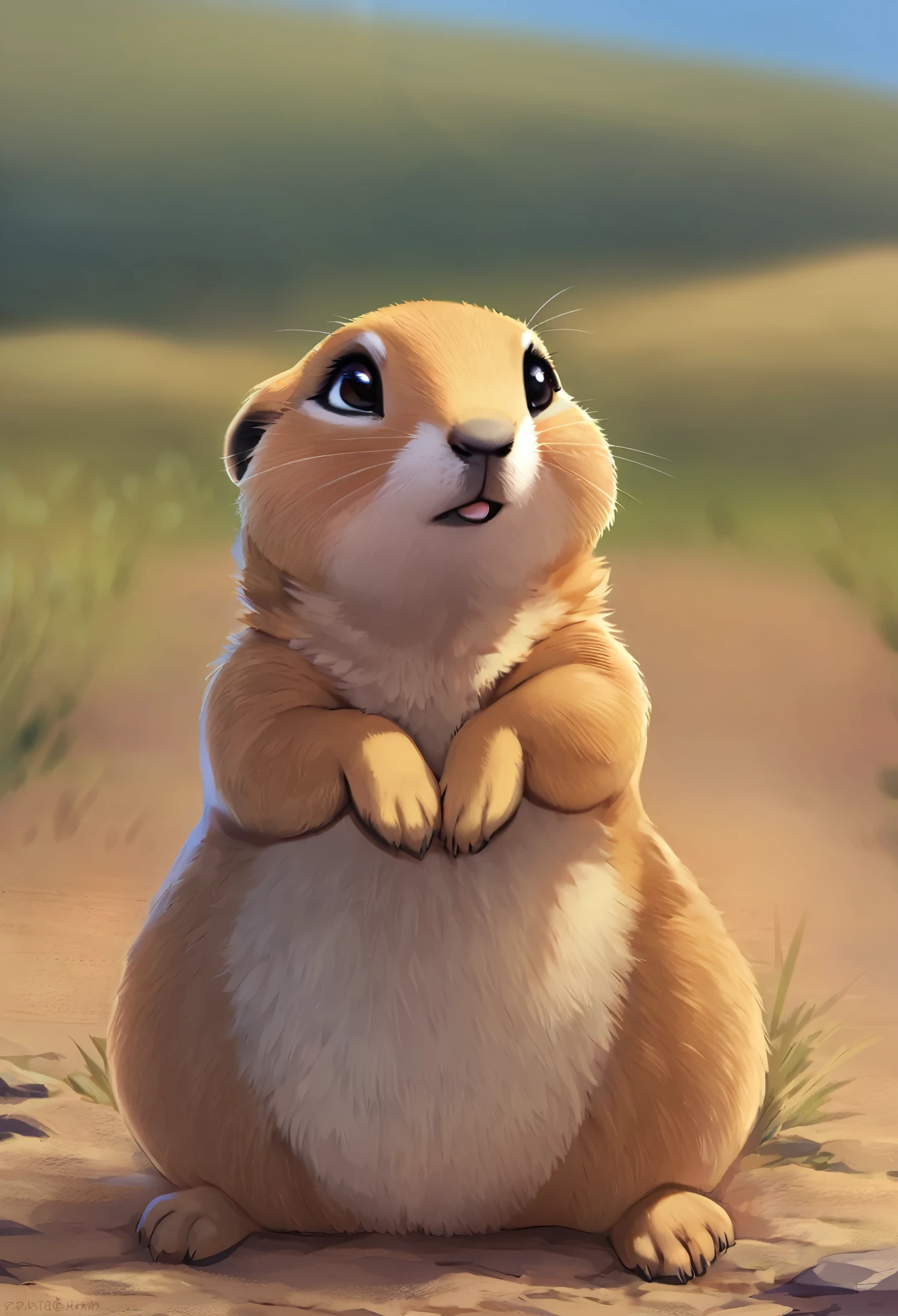 best quality, masterpiece, cute and chunky prairie dog