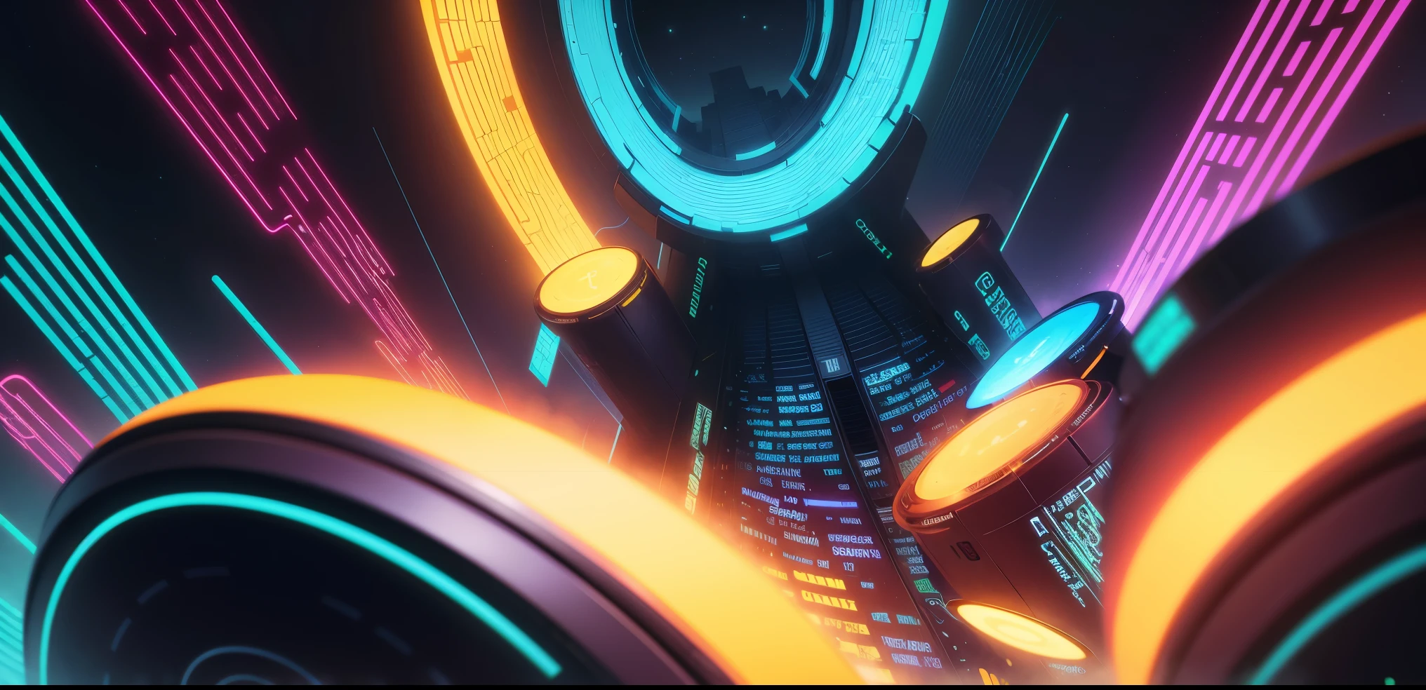 I need the most beautiful fannel background for a page about crypto. Colorful, spatial, designed, dynamic, very colorful