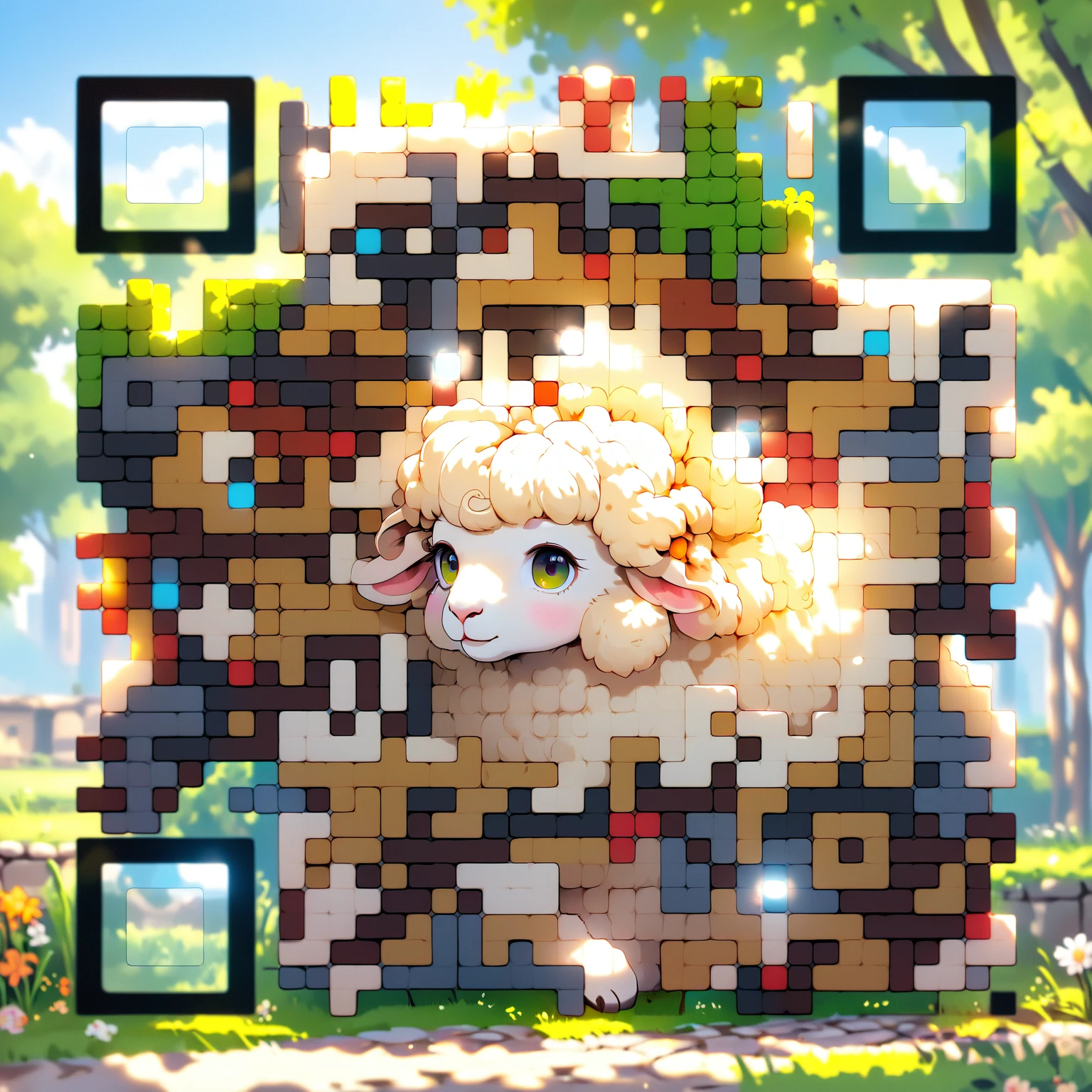 Anime comic style,sheep, high detail, ray tracing, masterpiece, 4K, best quality, high quality, anatomically correct