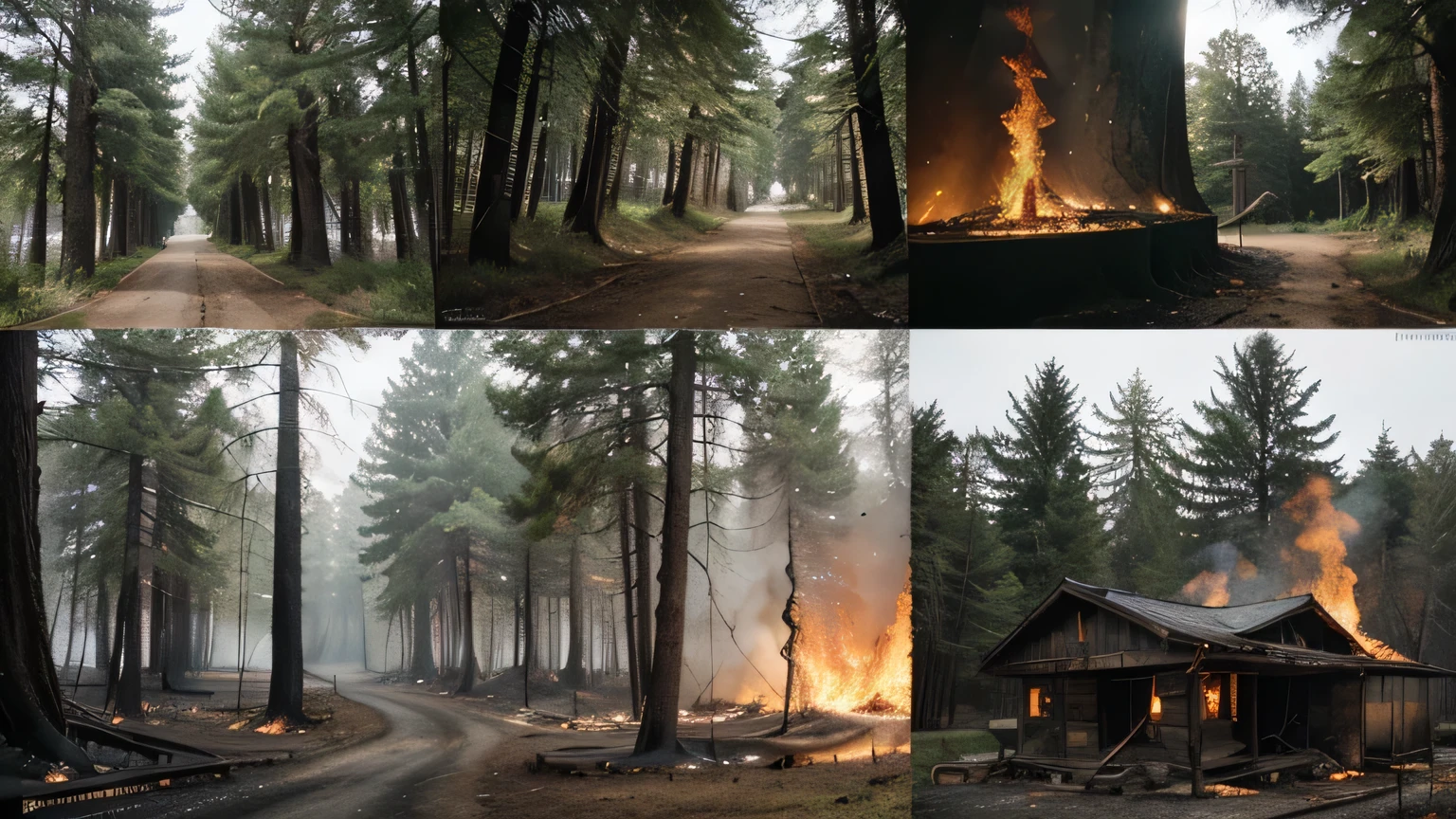 ((Best quality)), ((Meisterwerk)), mood Board, Cause for forest fire
