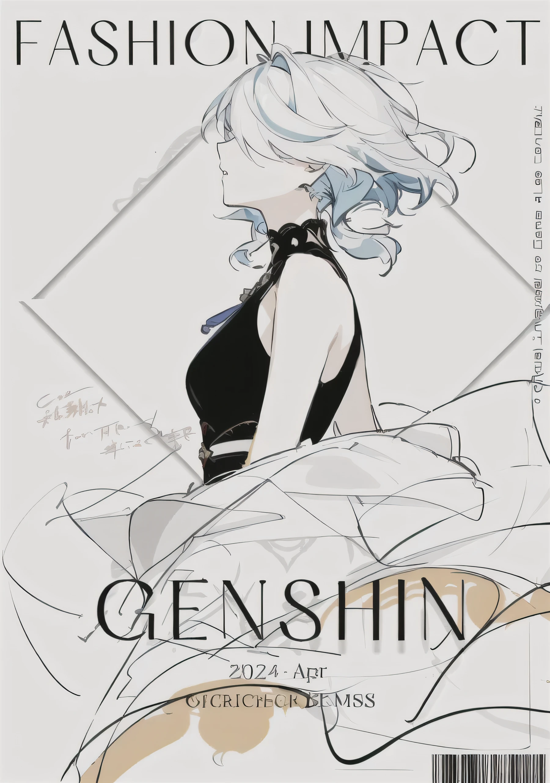 Magazine cover close-up,A lady in a dress, Genshin Impact, Genshin Impact impact character, inspired by gao cen, Genshin Impact impact style, Genshin Impact impact, Popular on cgstation, Krenz Kushat and Artgerm, Aesthetic!!!!!! Female elves, Anime Cover, keqing from Genshin Impact impact, official art works, Inspired by Gao Fenghan
