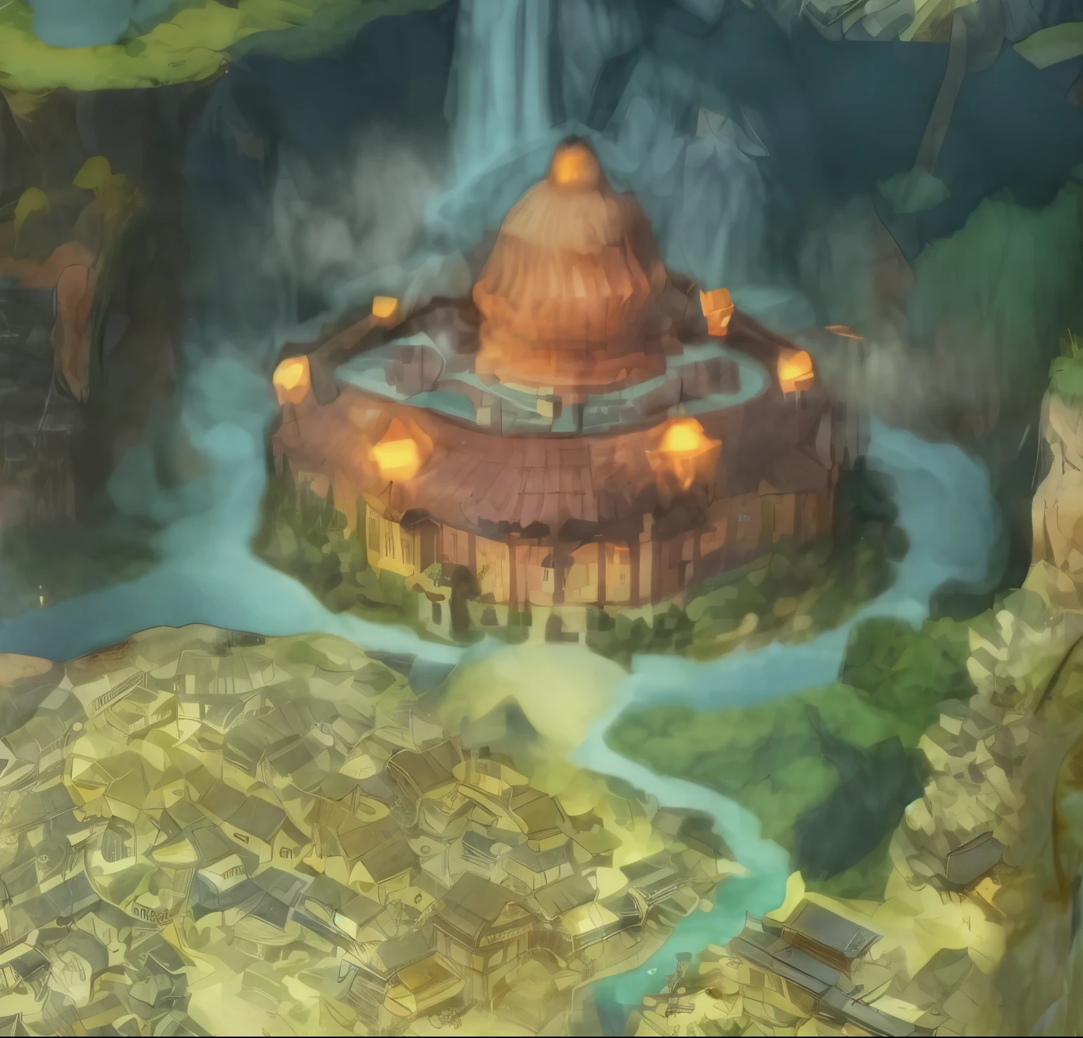 ttown hall, highly detailed, hiqgh quality, anime style