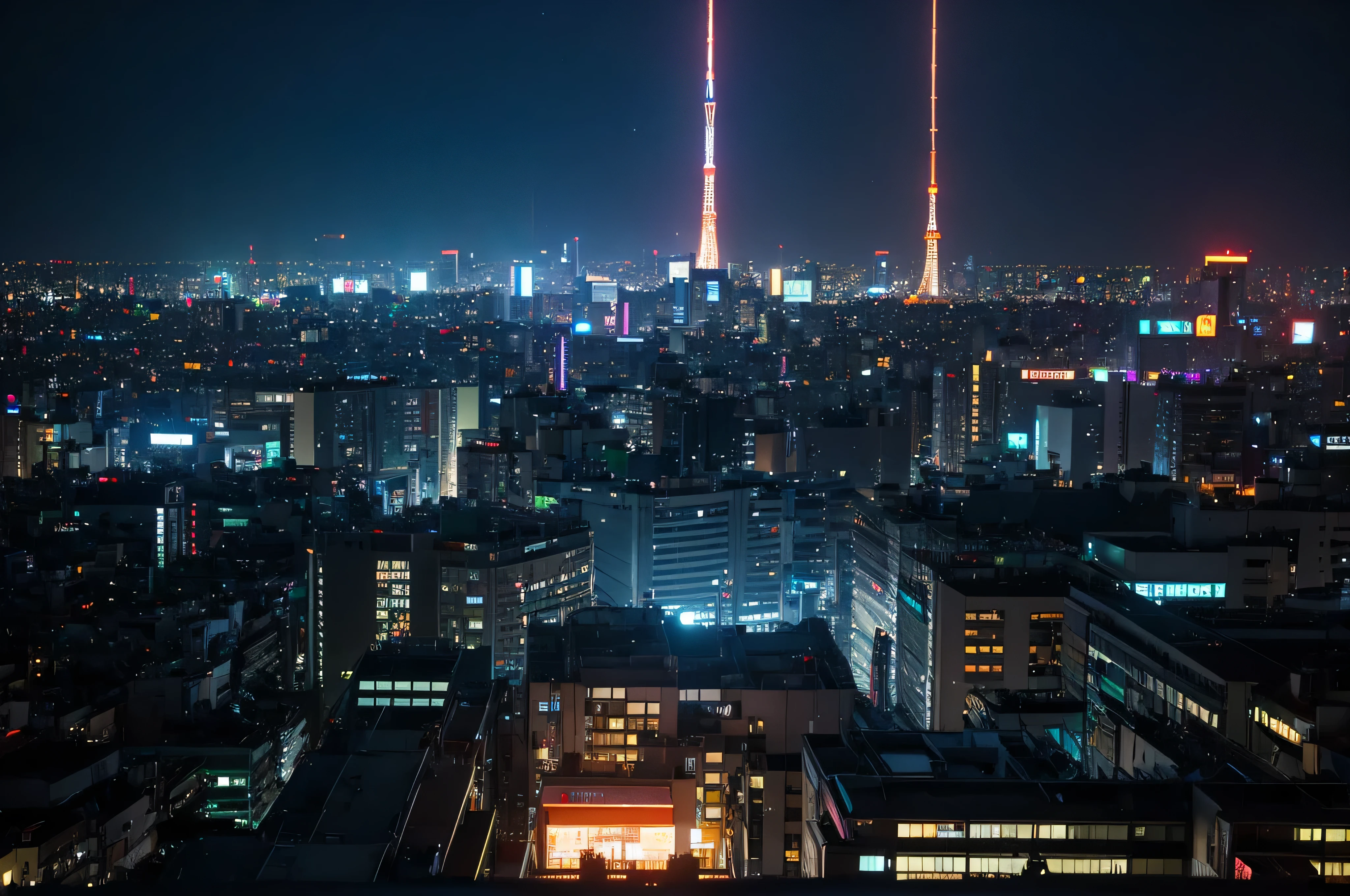 arafed view of a city at night from a bedroom with a large window, set in tokyo rooftop, cyberpunk bedroom at night, futuristic cyberpunk tokyo night, bladerunner apartment, on future tokyo night rooftop, heavy rainning at tokyo night, tokyo anime scene, on tokyo cyberpunk night rooftop, tokyo futuristic and clean, the cyberpunk apartment, tokyo inspired, neo tokyo background