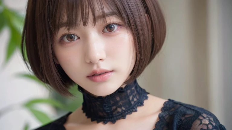(Bob Cut Hair:1.2),(Wearing Gothic Lolita clothes:1.2),1 girl,Japanese,21 years old,(Small breasts:1.3),(highest quality,masterpiece:1.3,超A high resolution,),(Ultra-detailed,Caustics),(Photorealistic:1.4,RAW shooting,)Ultra-Realistic Capture,Very detailed,High resolution 16K human skin close-up。 Natural skin texture、,Pores、、It needs to be detailed enough to be easily identifiable。 Skin should be even-toned and healthy looking。 Use natural light and colour, Sad expression, Looking at the camera, Perfect dynamic composition, Outdoor