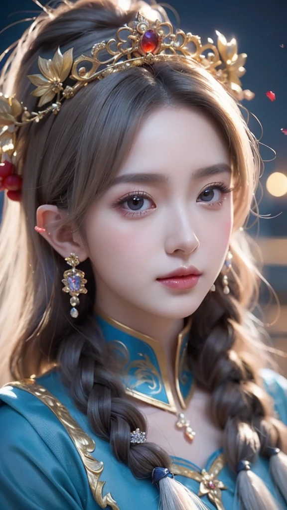 a close up of a woman with long hair wearing a white dress, a beautiful fantasy empress, beautiful and elegant elf queen, ((a beautiful fantasy empress)), palace , a girl in hanfu, beautiful elven princess, beautiful character painting, ethereal beauty, beautiful anime portrait, 8k high quality detailed art, fantasy art style, beautiful anime girl, beautiful fantasy maiden