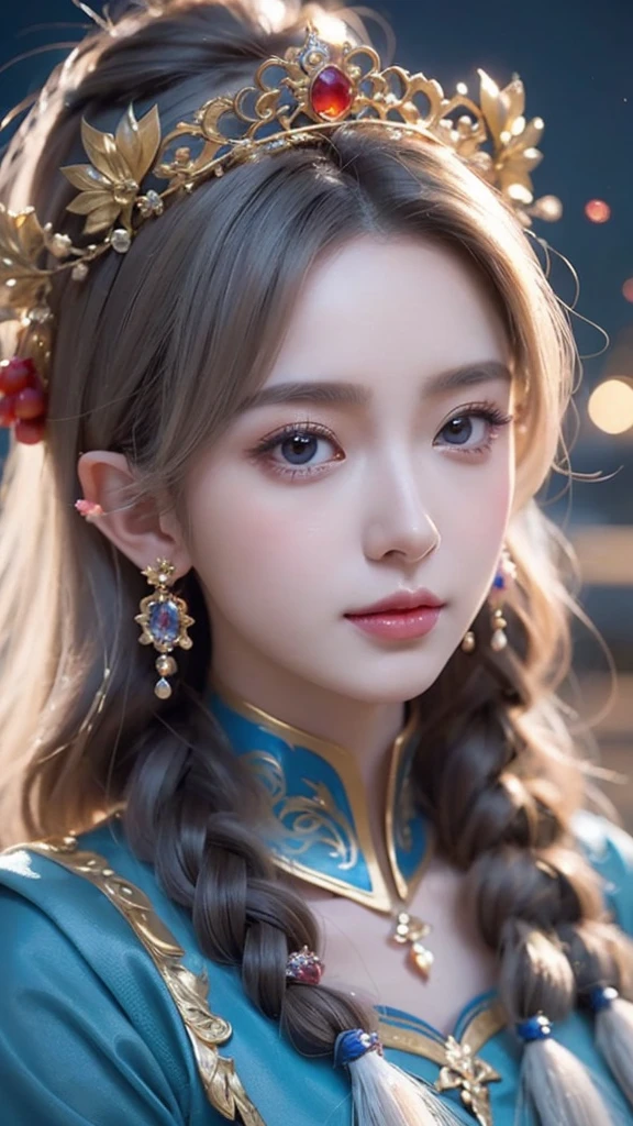 a close up of a woman with long hair wearing a white dress, a beautiful fantasy empress, beautiful and elegant elf queen, ((a beautiful fantasy empress)), palace , a girl in hanfu, beautiful elven princess, beautiful character painting, ethereal beauty, beautiful anime portrait, 8k high quality detailed art, fantasy art style, beautiful anime girl, beautiful fantasy maiden