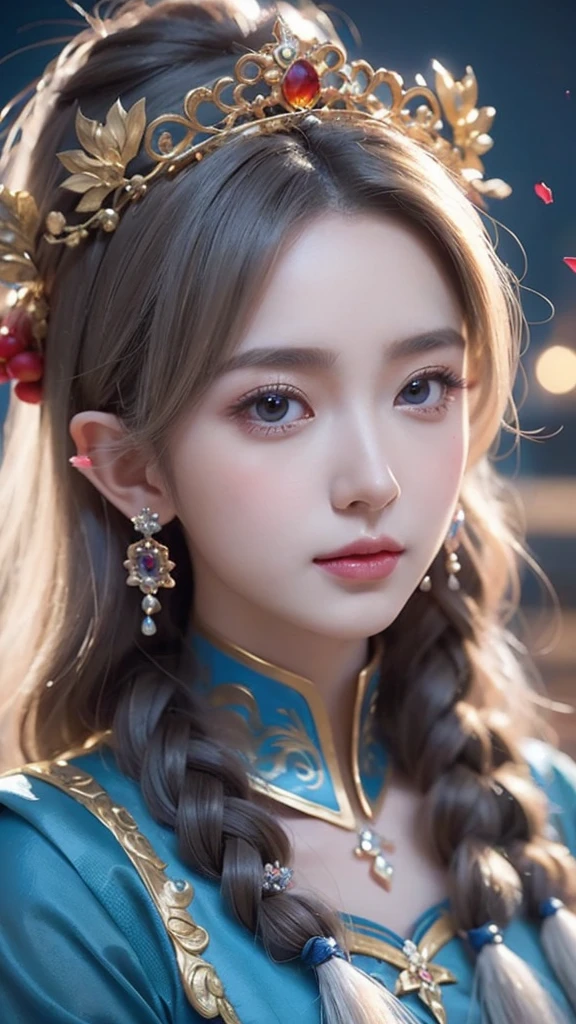 a close up of a woman with long hair wearing a white dress, a beautiful fantasy empress, beautiful and elegant elf queen, ((a beautiful fantasy empress)), palace , a girl in hanfu, beautiful elven princess, beautiful character painting, ethereal beauty, beautiful anime portrait, 8k high quality detailed art, fantasy art style, beautiful anime girl, beautiful fantasy maiden