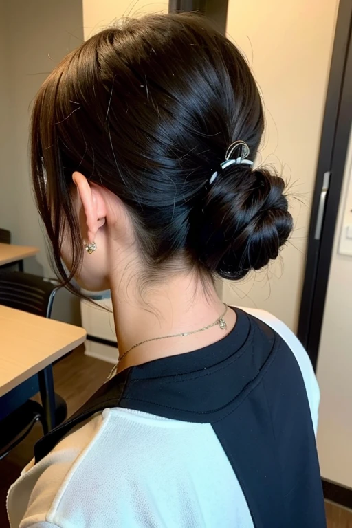 ponytail teacher Black Hair Nape