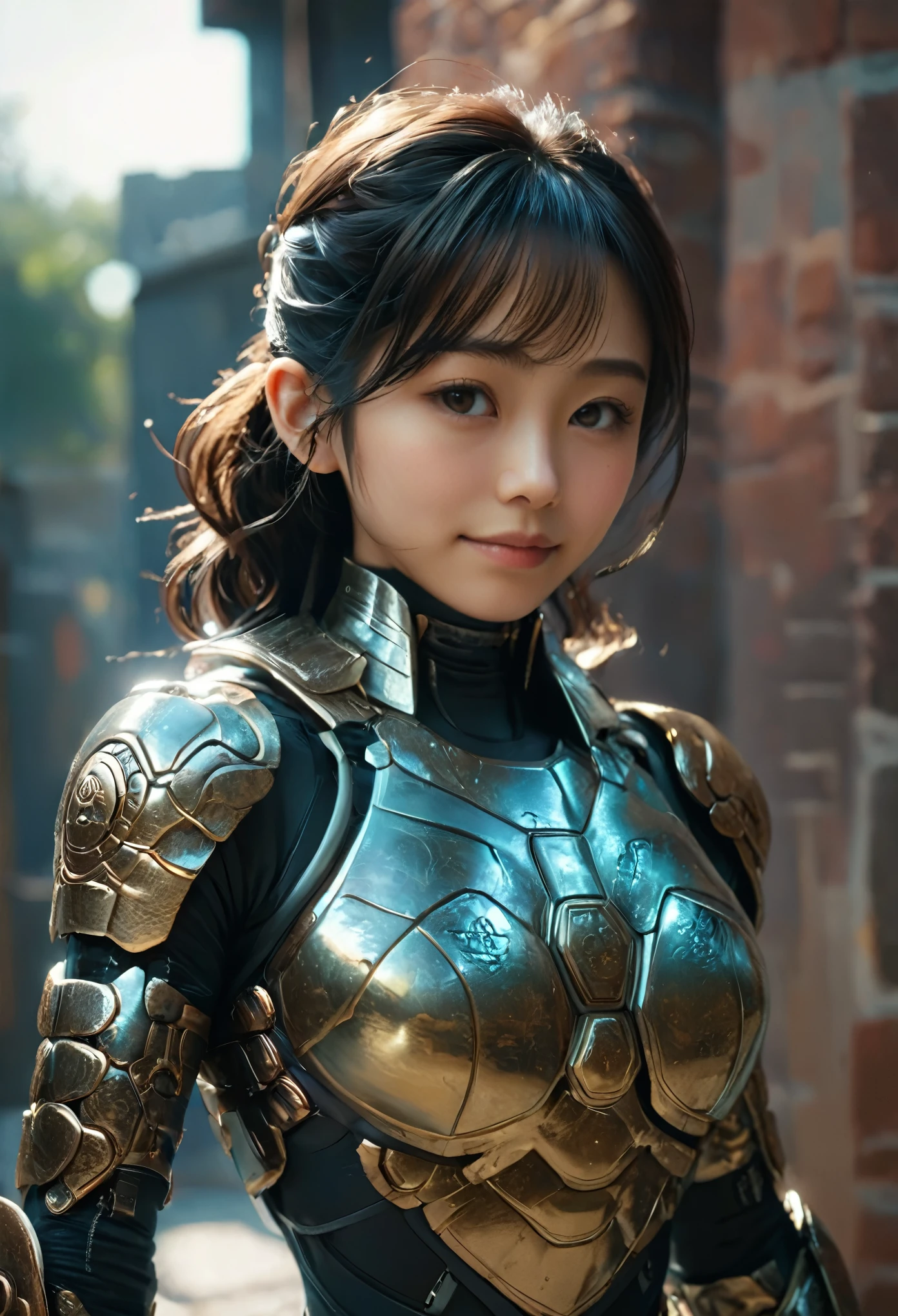 (high resolution,masterpiece,best quality,extremely detailed CG,),(japanese girl face), realistic, photorealistic, cinematic lighting, ultimately realistic all textures, ultimately intricate all details, all intricate, gloss and shiny,awesome many layers, 8k wall paper, 3d, kawaii, ( solo:1.4), perfect female proportion,villainess, (fusion of turtle and lady:1.4), (turtle form lady:1.2), (turtle lady:1.2), (fusion:1.2), (solo:1.4), (smile:1.2), muscular, abs, (Armor intricately composed of small parts:1.2), (Complex and three-dimensional shapes), (Turtle-shaped reinforced exoskeleton suit:1.4), (Turtle-shaped reinforced exoskeleton armor:1.2)